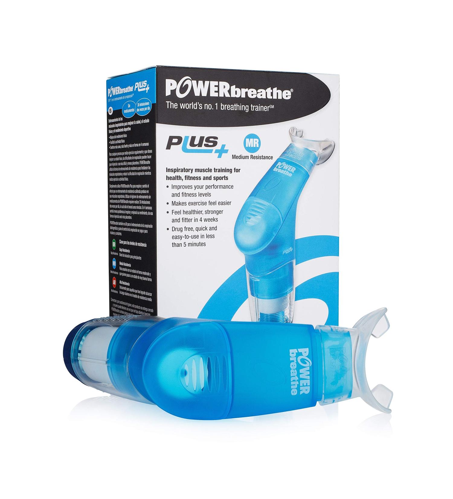 POWERbreathe Inspiratory Muscle Trainer - Blue | Medium Resistance Breathing Exercise Device for Lung Strength and Capacity - Buy Online on GoSupps.com