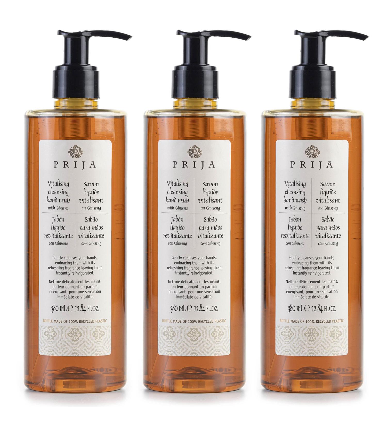 PRIJA Liquid Soap with Ginseng Extract with pump 3x380ml - Buy Online on GoSupps.com