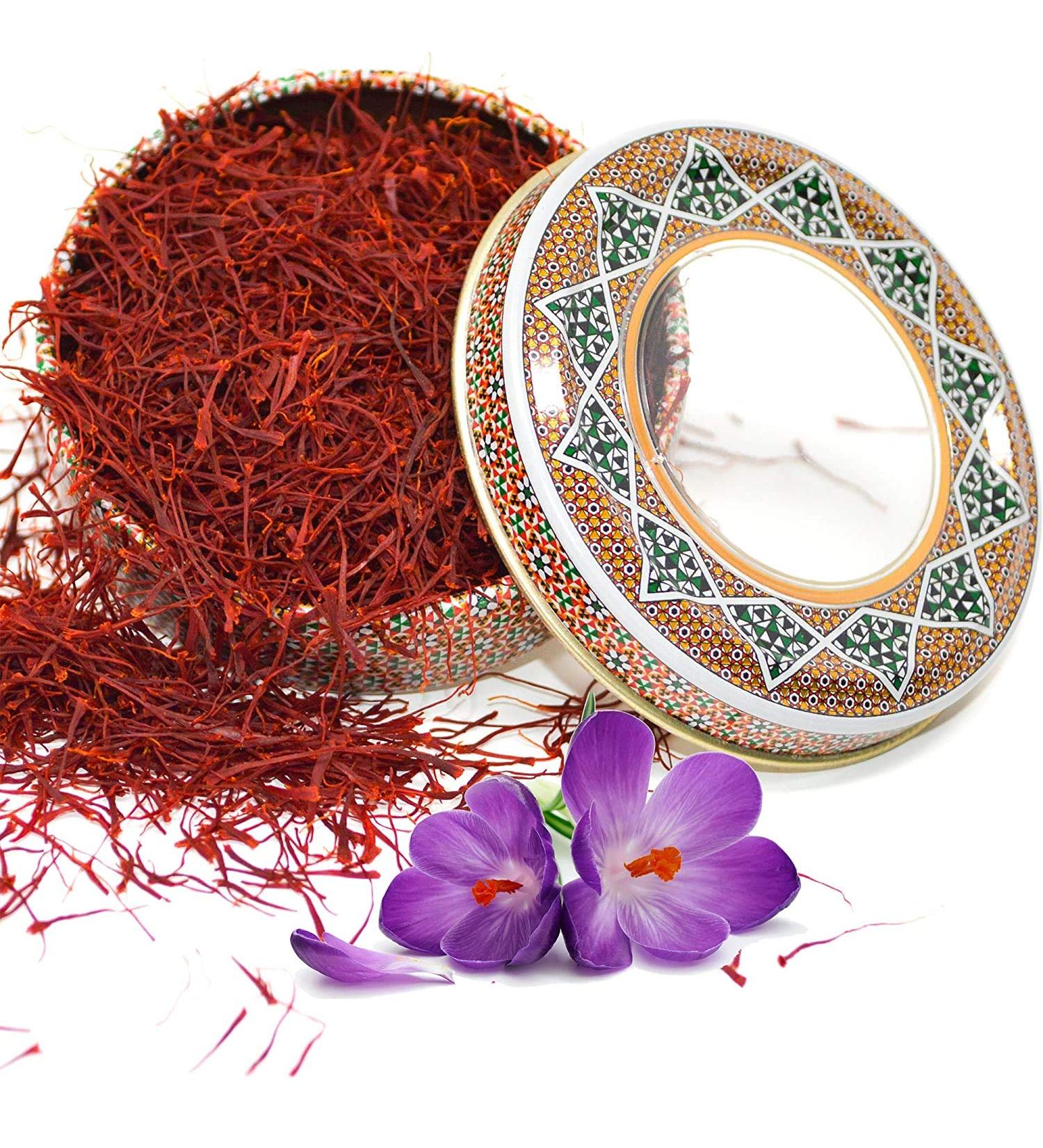 Premium Grade A Zand Persian Saffron Threads - 2g in Decorative Airtight Tin | Ideal for Cooking Basmati Rice, Paella, Risotto & More - Buy Online on GoSupps.com