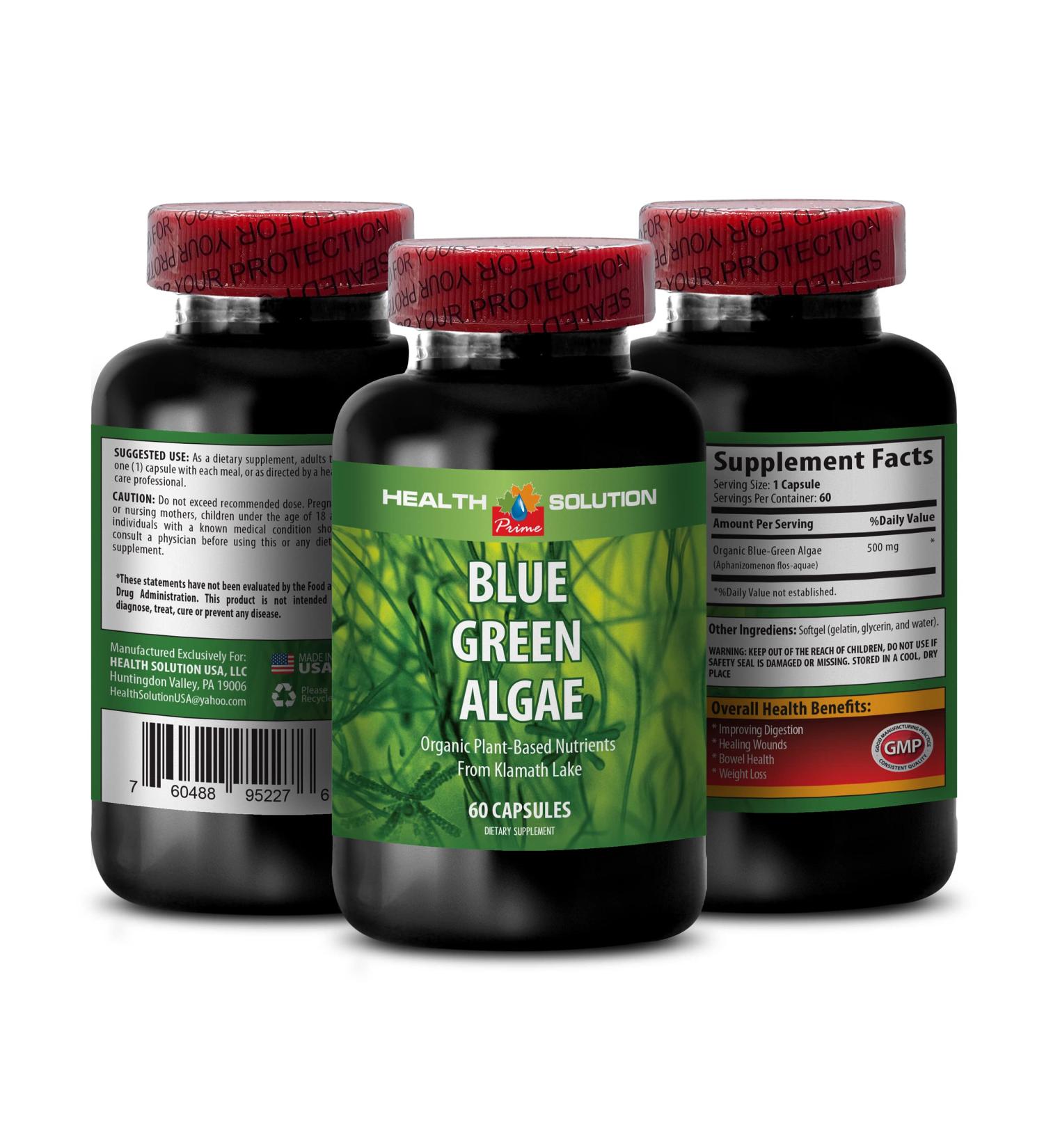blue green algae spirulina - BLUE GREEN ALGAE 500MG from Klamath Lake - blue green algae klamath lake spirulina chlorella organic spirulina chlorella blue green algae powder 1 Bottle 60 Capsules - Buy Online on GoSupps.com