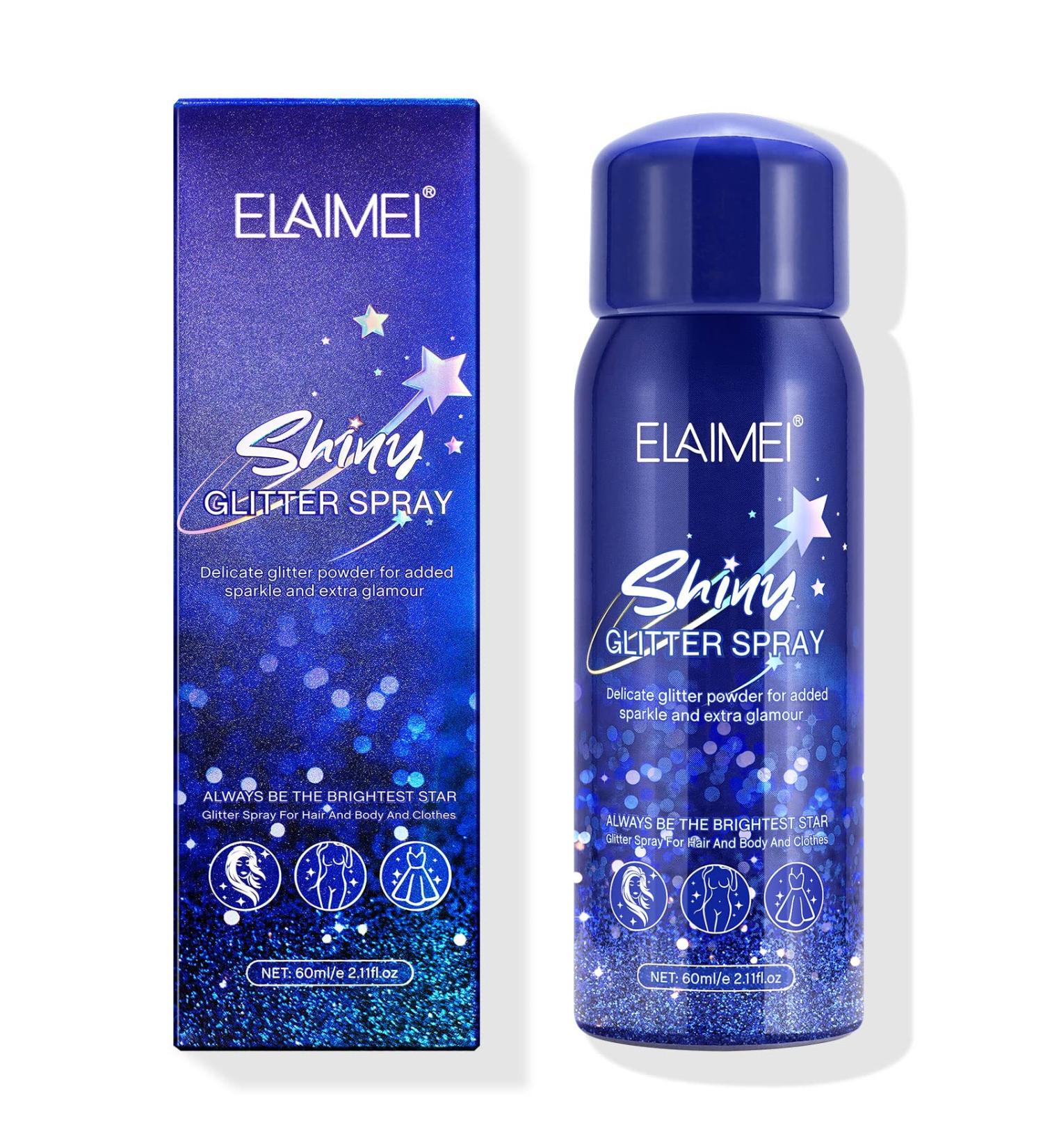 Shiny Body Glitter Spray - Long-Lasting Silver Highlight for Skin, Face, Hair & Clothing - Quick-Drying Formula for Women - Perfect for Festivals, Raves, Proms - 2.11oz/60ml - Buy Online on GoSupps.com