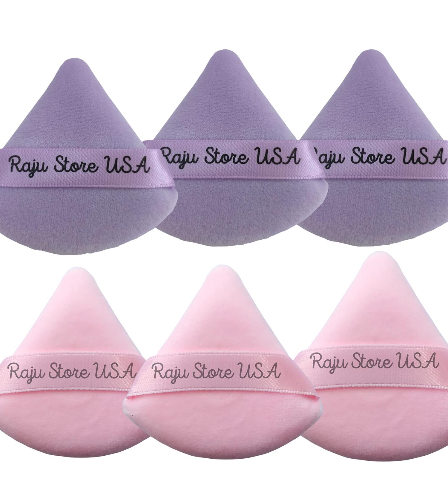 6-Piece Velvet Makeup Puff Set for Contouring and Under Eyes - Purple & Light Pink - Buy Online on GoSupps.com