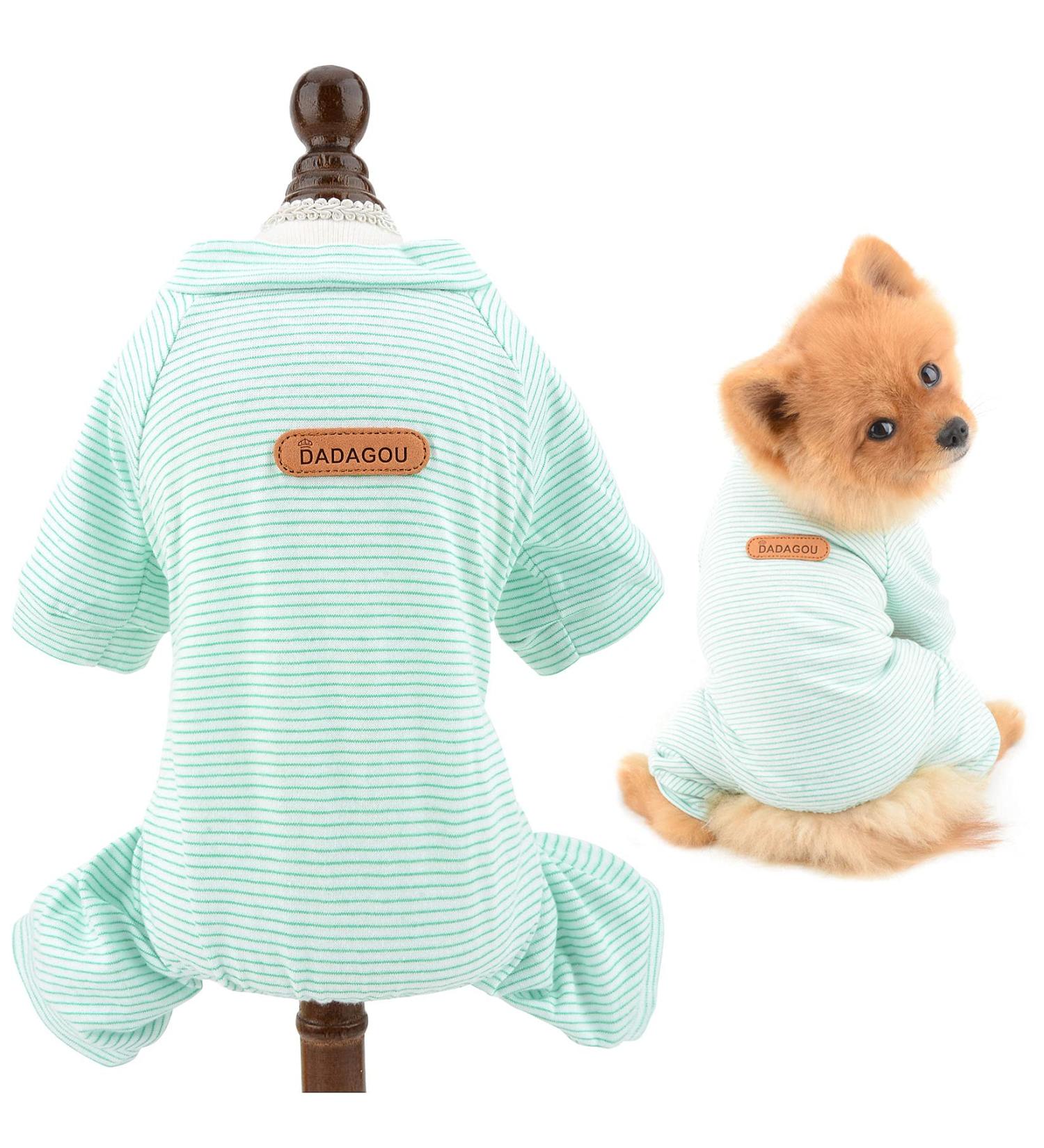 Smalllee Lucky Store Cotton Pet Sleeping Suit for Small Dogs & Cats | Comfortable Pajama Bodysuit | Perfect for Yorkies & Chihuahuas (Size L) - Buy Online on GoSupps.com