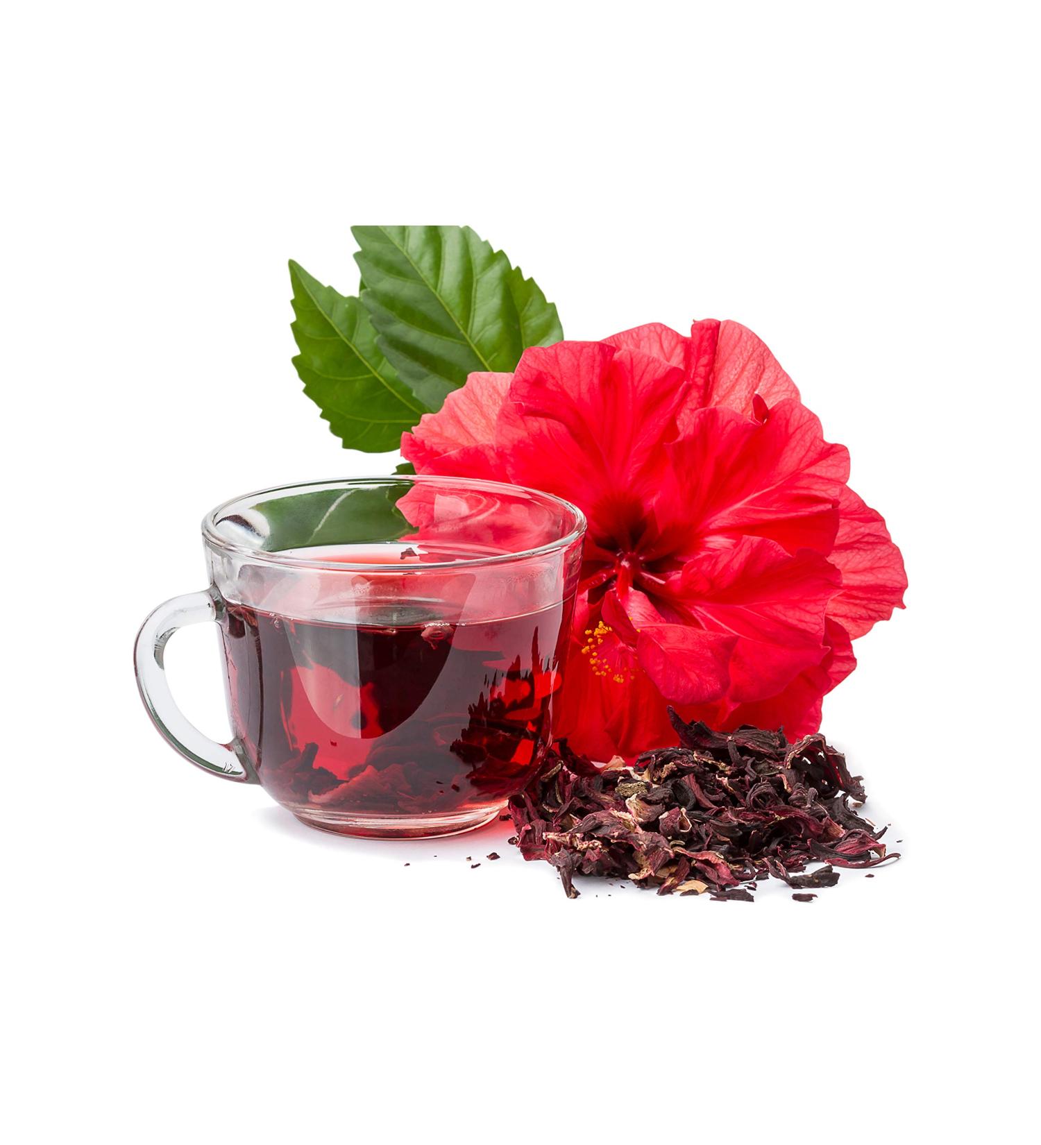 Premium African Hibiscus Flowers Tea - 100% Pure Loose Leaf Herbal Tea for Healthy Living - 150g Pack - Buy Online on GoSupps.com