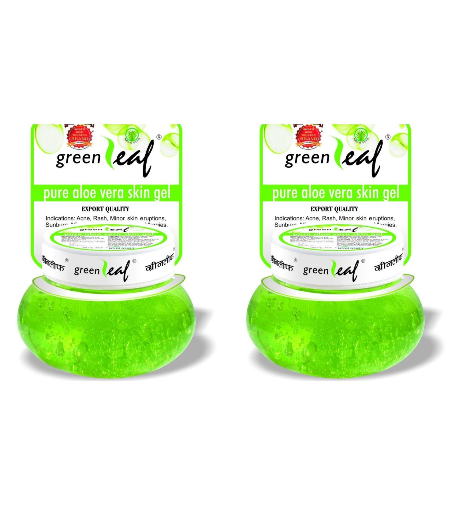 Green Leaf Pure Aloe Vera Skin Gel 500G (Pack Of 2)