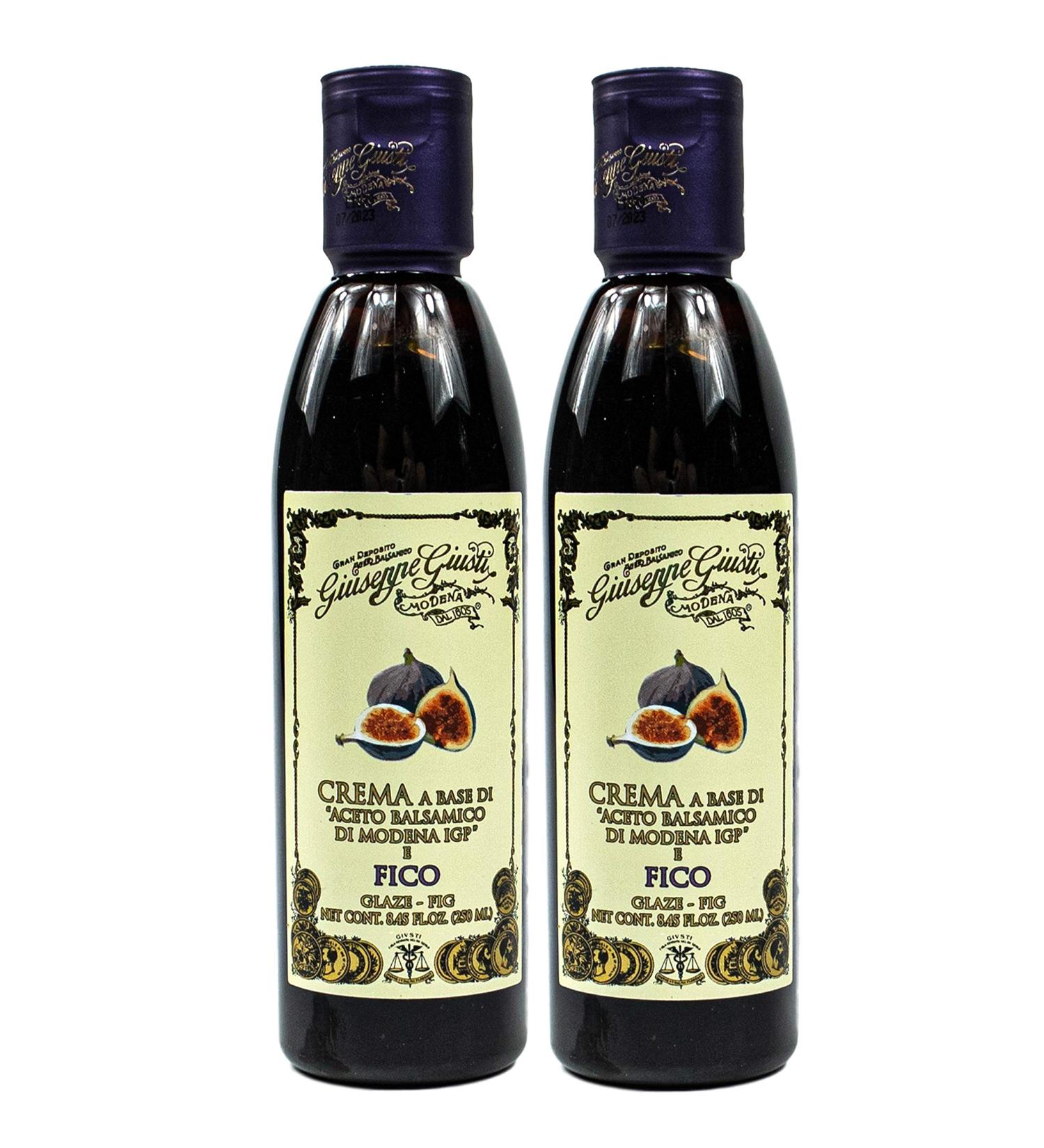 Giuseppe Giusti Aceto Balsamico di Modena IGP Fico 2 x 250 ml Traditional Italian Cream with Fig Balsam Vinegar - Buy Online on GoSupps.com