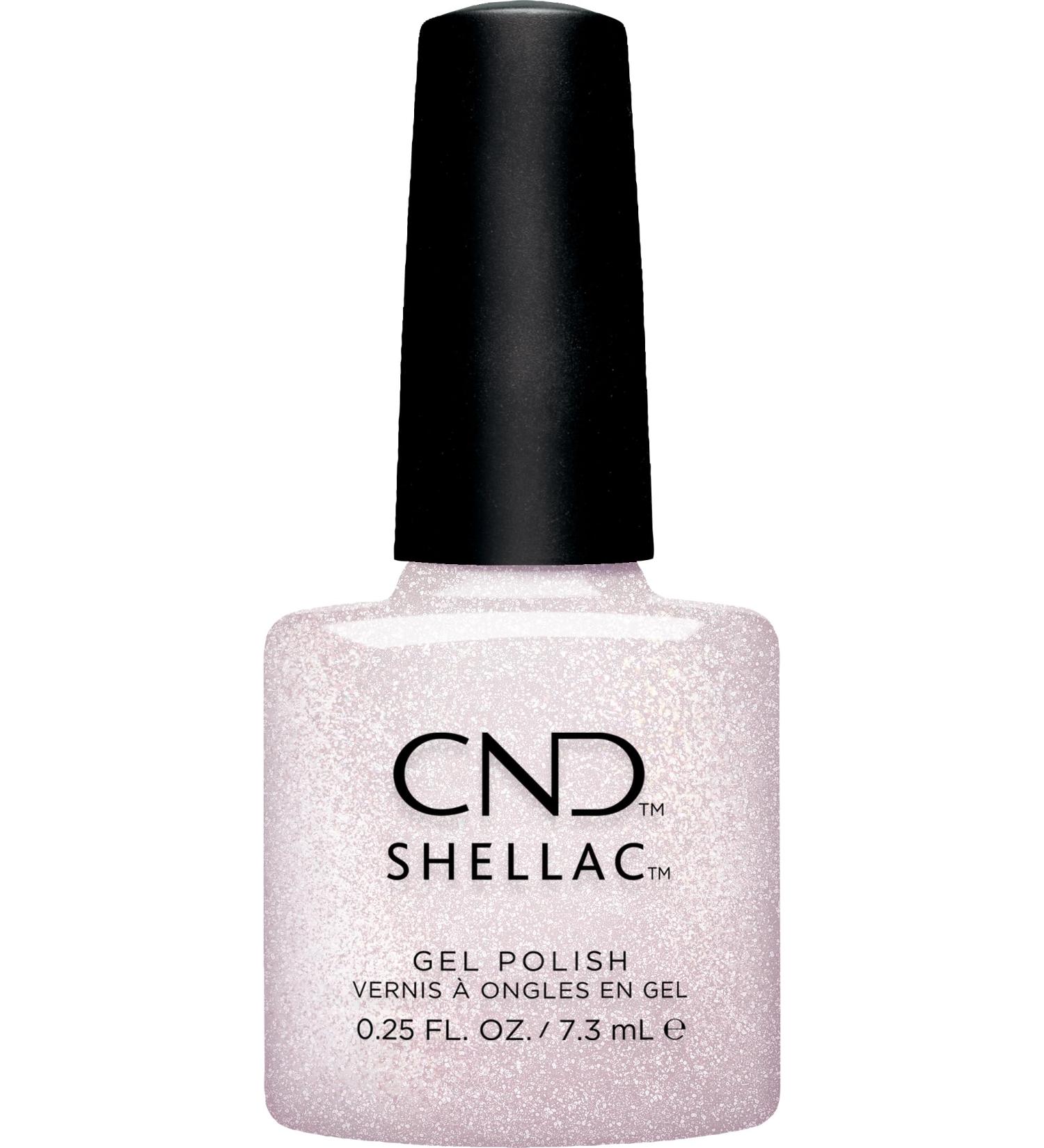 CND Shellac Night Brilliance - Semi Transparent Gold Glitter - No. 468 - Original CND - UV Varnish - Nail Design - Gleam & Glow Collection - Buy Online on GoSupps.com