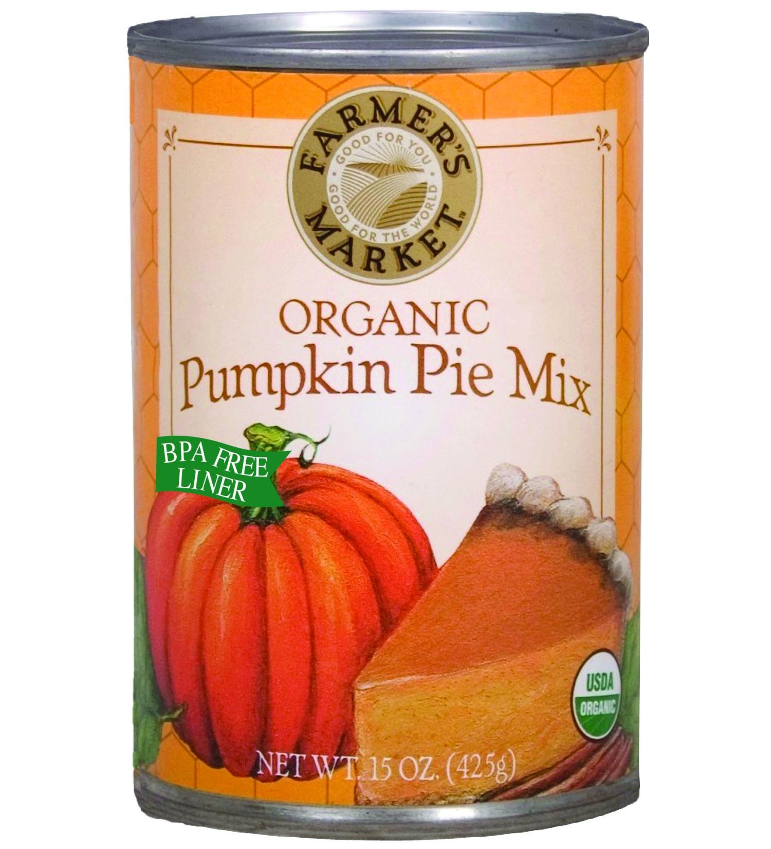 Organic Canned Pumpkin Pie Mix - Farmer's Market Foods, 15 oz (Pack of 12) - Buy Online on GoSupps.com