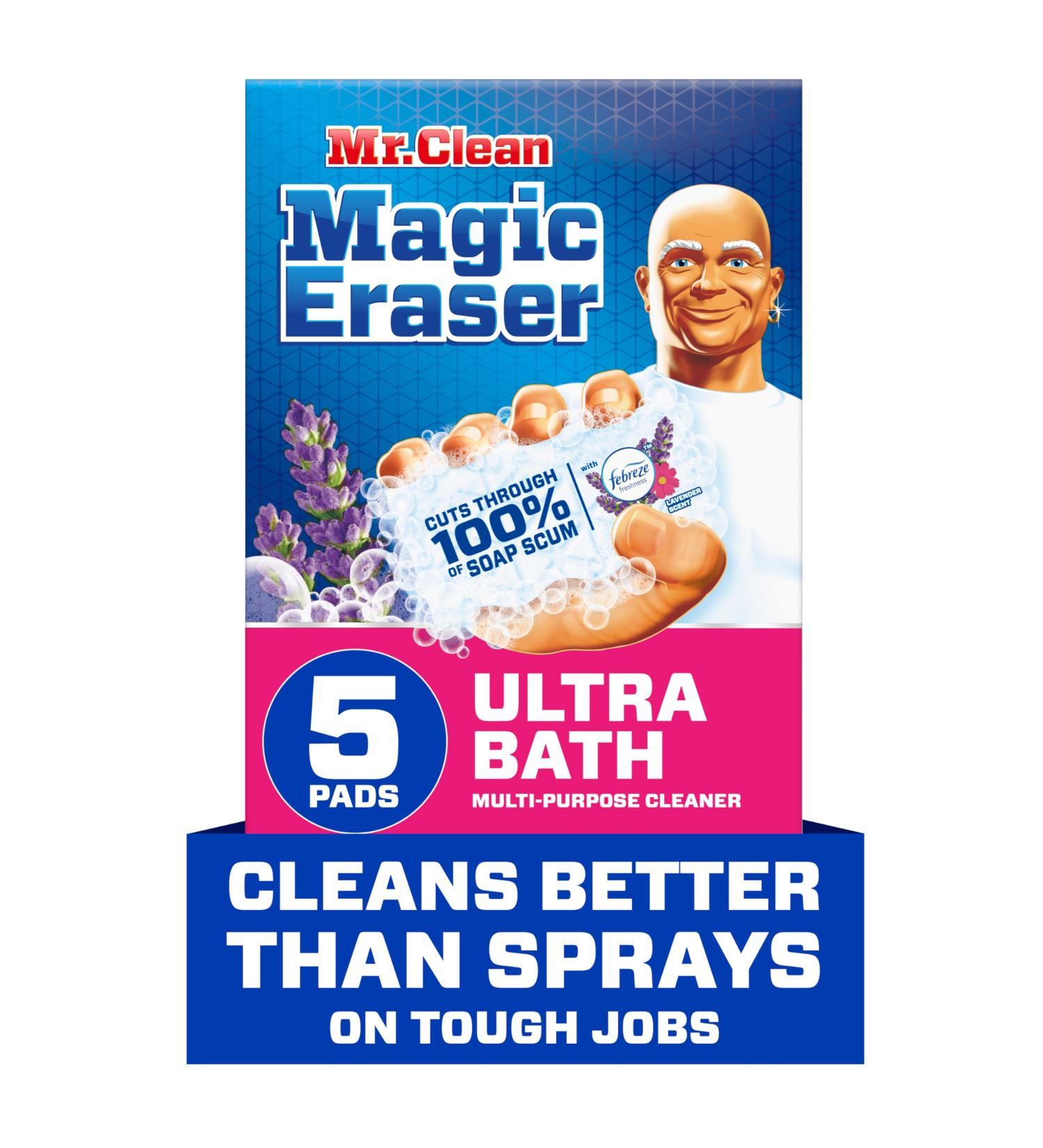 Mr. Clean Magic Eraser Ultra Bath - Multi-Purpose Soap Scum Remover for Shower | 5ct - International Shipping Available - Buy Online on GoSupps.com
