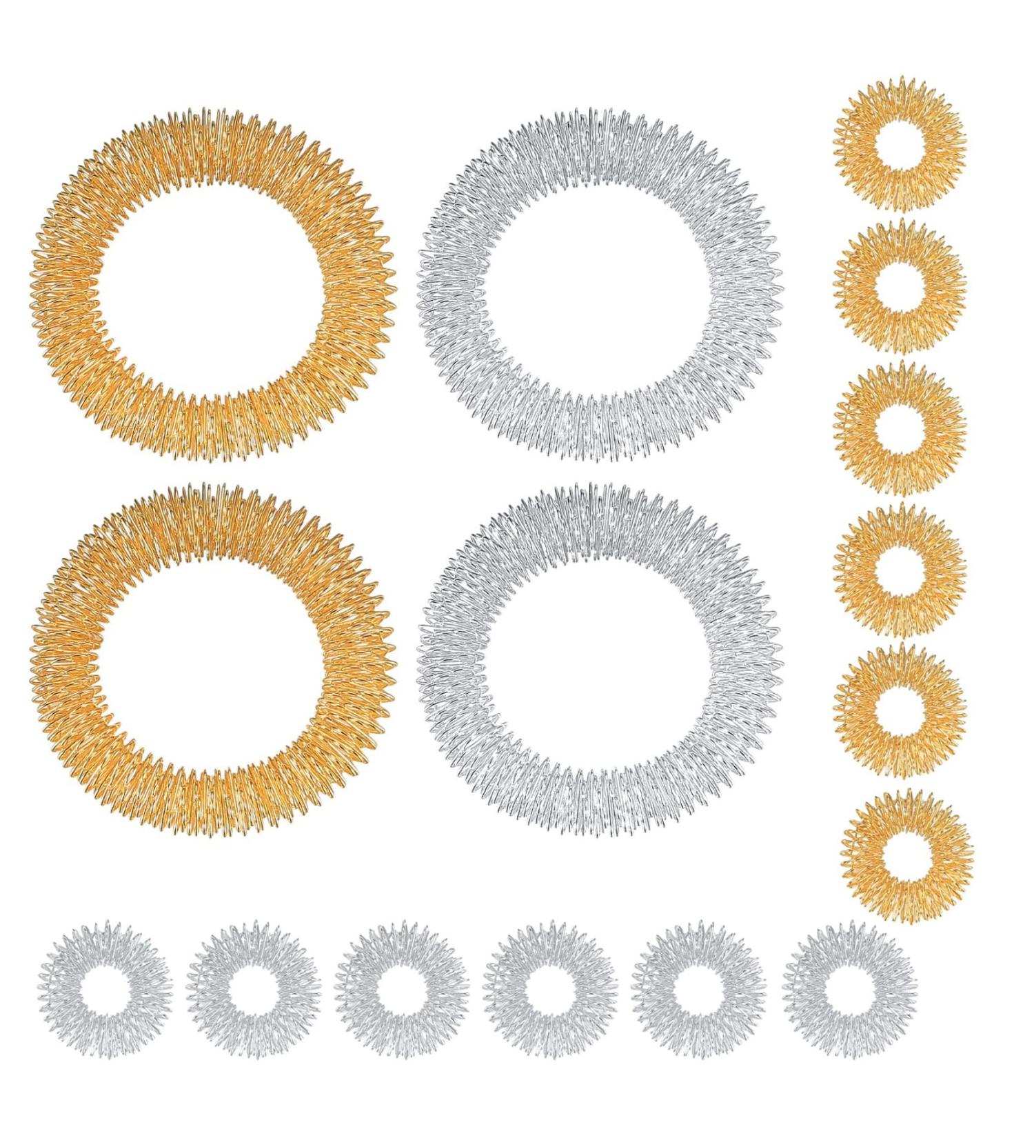 16-Piece Finger Massage Rings Set - Acupressure & Osteoarthritis Relief - Stress Relief & Improved Blood Circulation - Buy Online on GoSupps.com