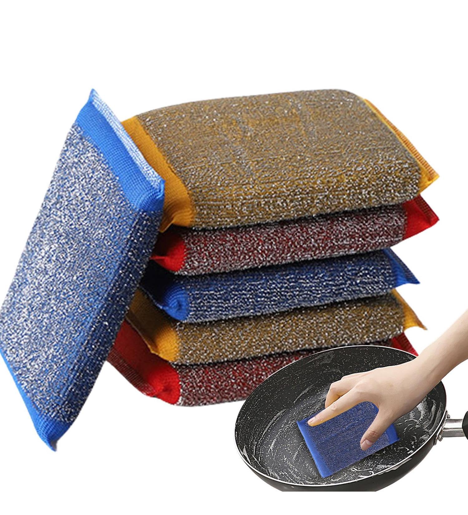 DTT Scouring Pads Non Scratch - Non-Scratch Washing Scrub Pads Household Cleaning Tools Reusable Dishwashing Scrub Sponge for Kitchen Sink Faucets Colorful2 - Buy Online on GoSupps.com