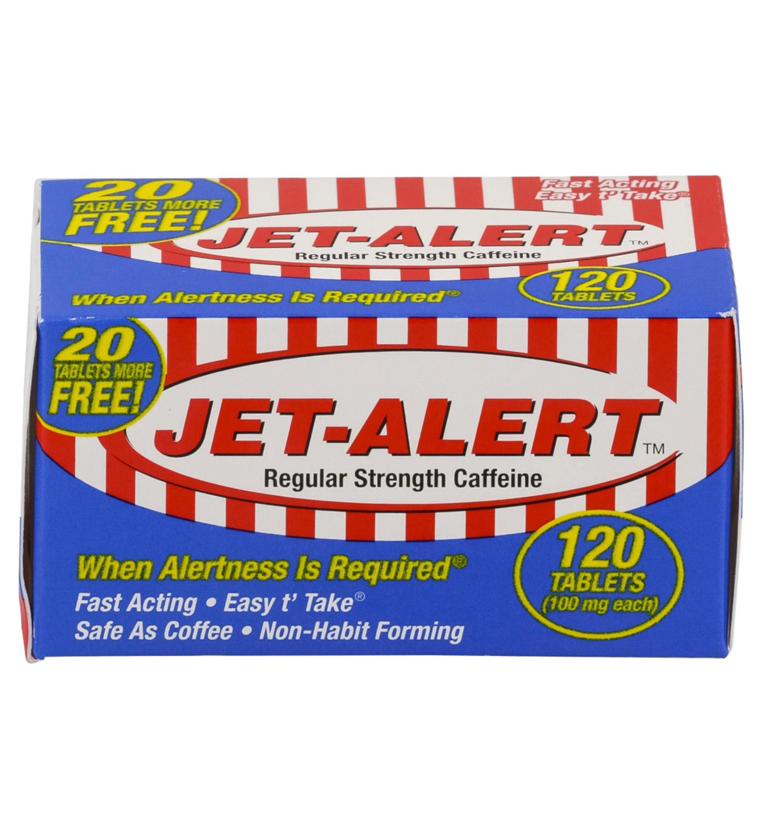 Buy Jet-Alert 100 MG Caffeine Tablets - 120 Count Pack of 3 | Fast International Shipping - Buy Online on GoSupps.com