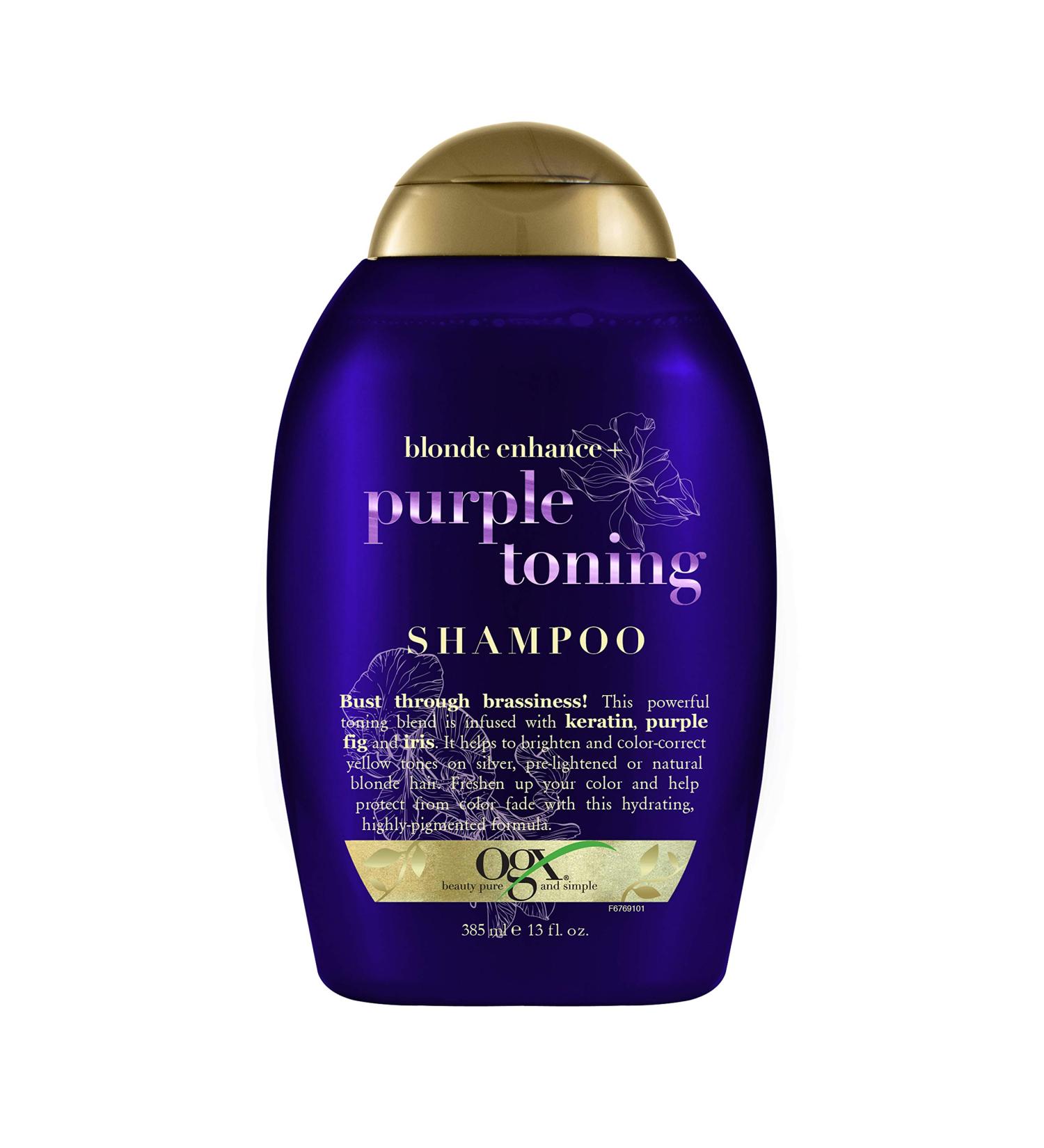 OGX Blonde Enhanced Purple Toning Shampoo 13oz - Brighten & Tone Your Blonde Hair - Buy Online on GoSupps.com