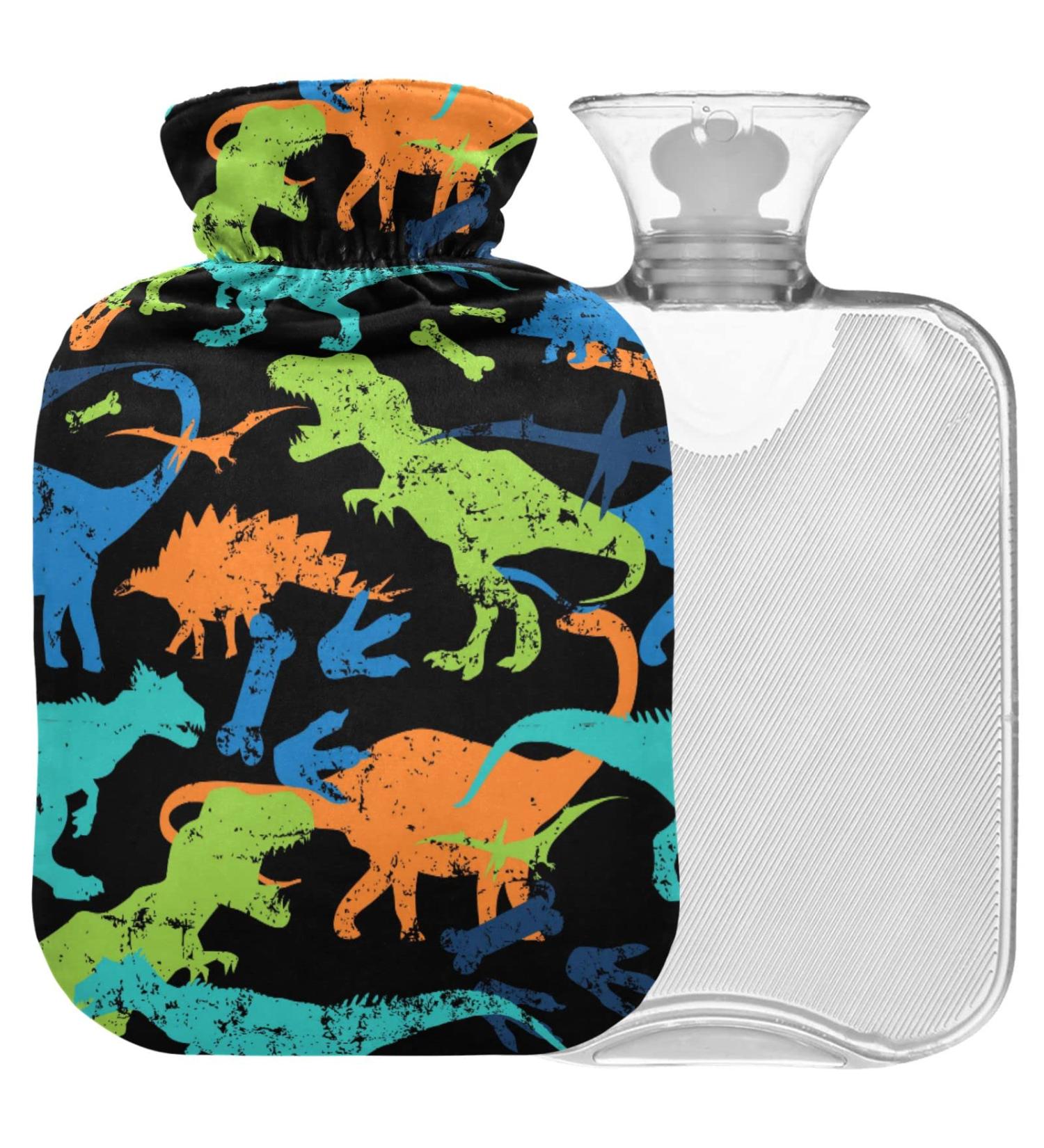 Shop Naanle Vintage Dinosaurs Heat Bottle - 2L Transparent Hot Water Bottle for Bed & Pain Relief | Hand & Feet Warmer - Buy Online on GoSupps.com