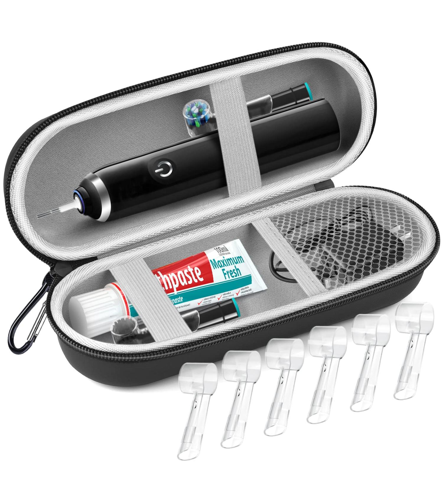 Electric Toothbrush Travel Case for Braun Oral B/Oral-B Pro | Fits Philips Sonicare | 6pcs Toothbrush Covers Included - Buy Online on GoSupps.com