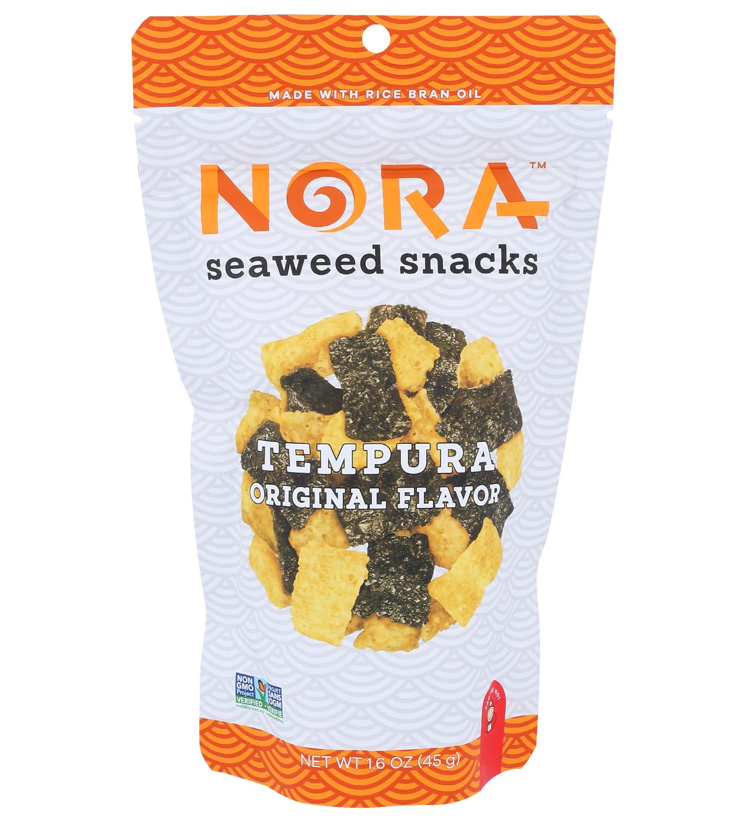 NORA Tempura Original Seaweed Snacks - 1.6 OZ | Healthy & Delicious Seaweed Treat - Buy Online on GoSupps.com