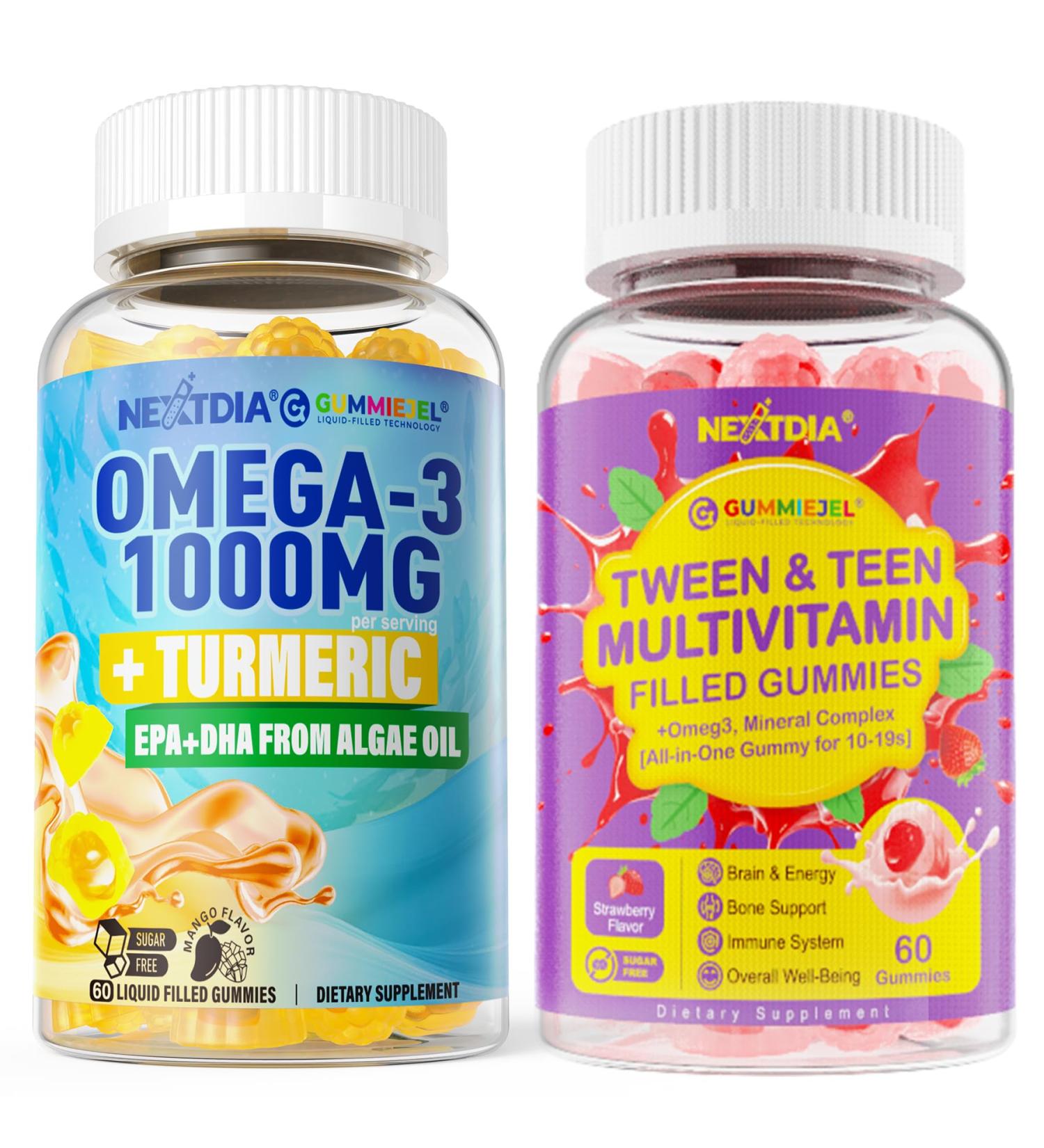 Multivitamin Omega-3 Gummies 1000mg + Turmeric 2Pack - Buy Online on GoSupps.com