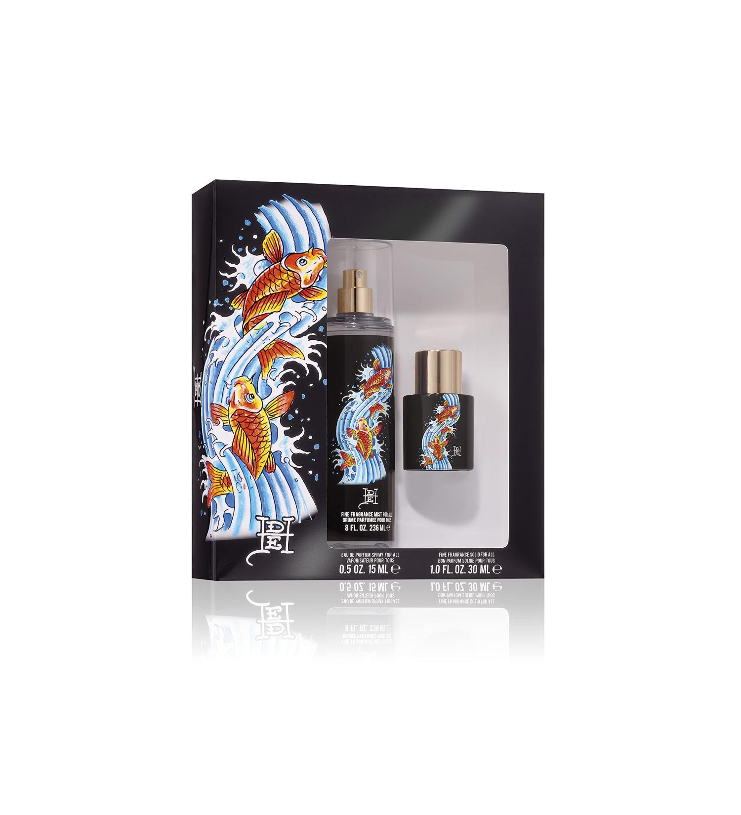 Ed Hardy Koi Wave Eau de Parfum Spray 2 Piece Gift Set Unisex Fragrance for Men and Women 1 Fl Oz (Pack of 1)