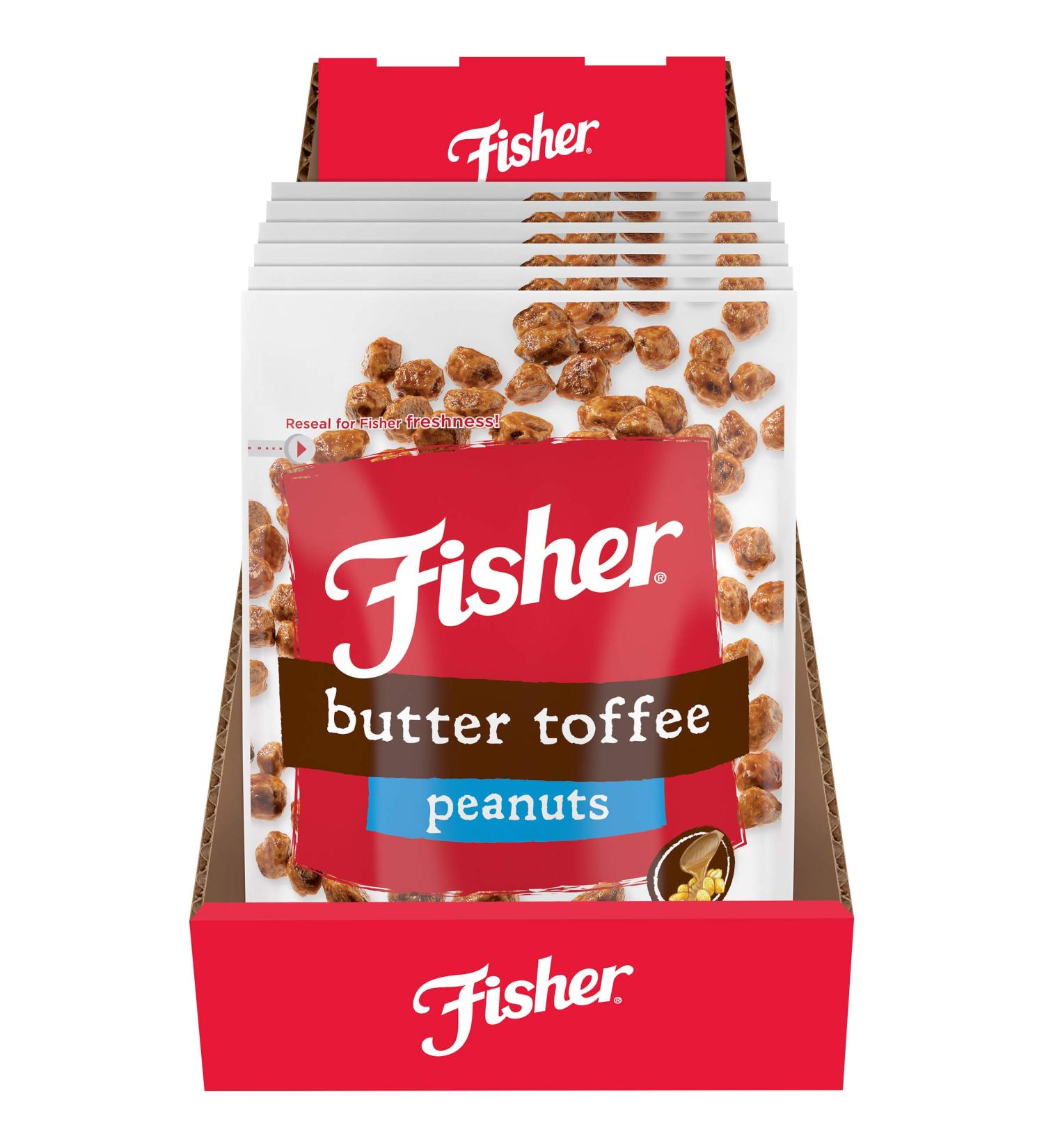 Fisher Snack Butter Toffee Peanuts 5.5oz (Pack of 6) - No Artificial Colors or Flavors - Buy Online on GoSupps.com