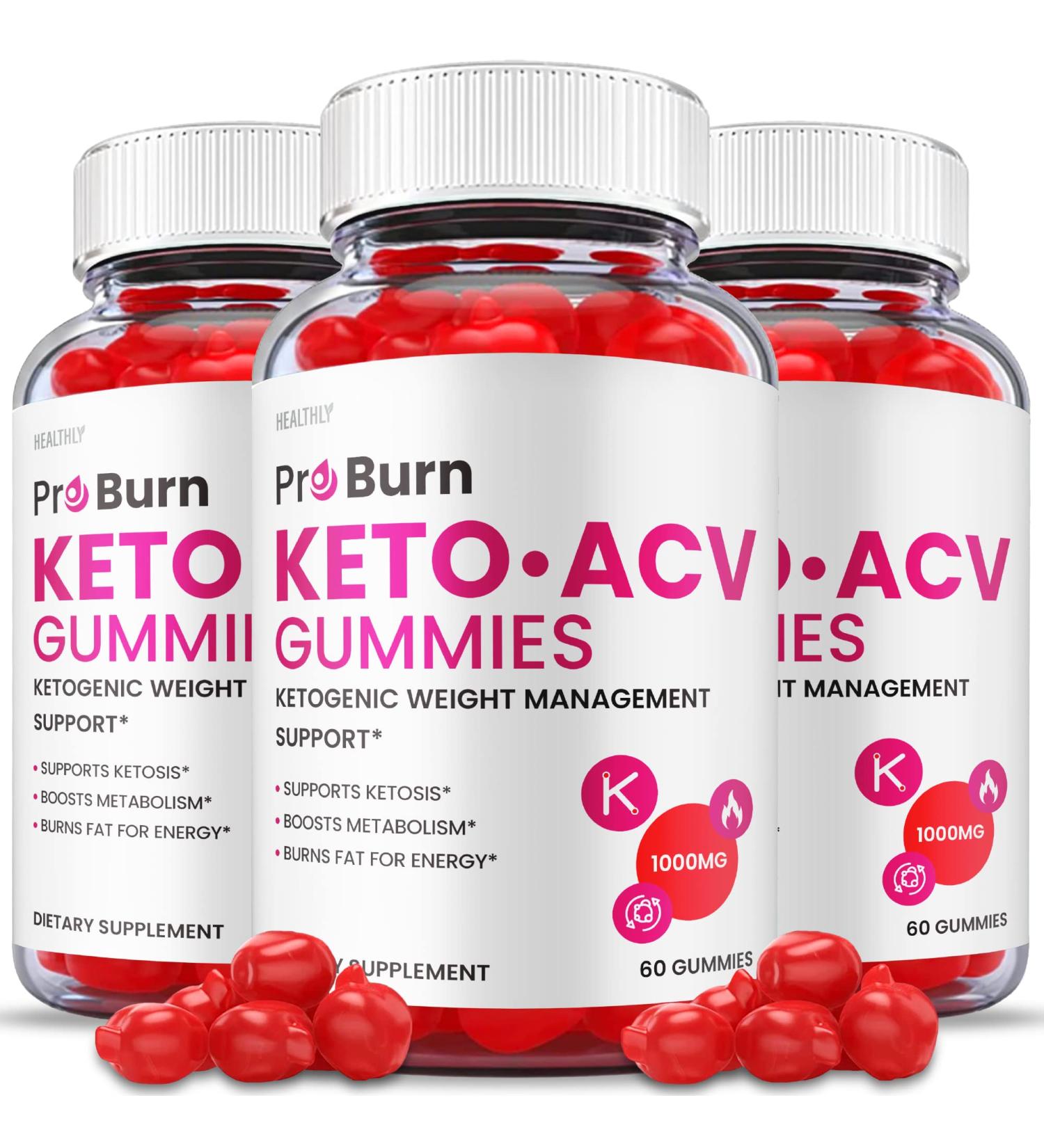Pro Burn Keto Gummies - 3 Pack Vegan Formula with ACV, B12, Beet Root (180 Gummies) - Buy Online on GoSupps.com