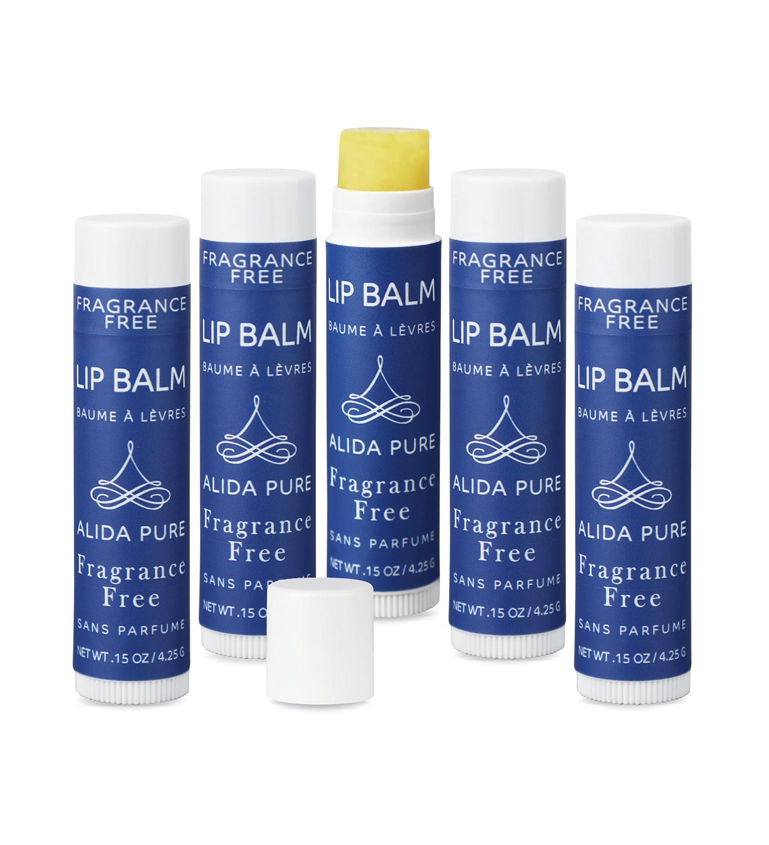 ALIDA PURE Fragrance Free Lip Balm - Vegan, Unscented, Beeswax Free, Coconut Oil Free, Organic Jojoba & Avocado Oil, Vitamin E Moisturizing Lip Gloss for Dry Lips - Buy Online on GoSupps.com