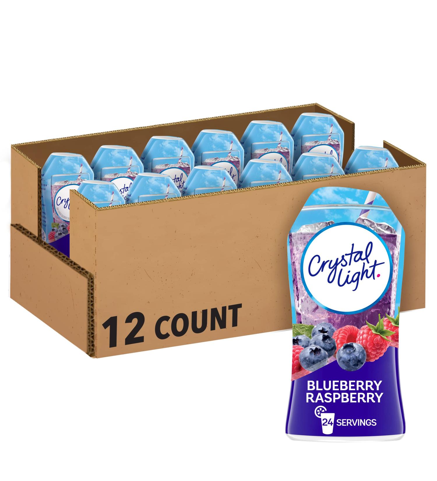 Crystal Light Blueberry Raspberry Water Enhancer - Sugar-Free, Zero Calorie, Liquid Drink Mix (1.62 fl oz Bottle, Pack of 12) - Buy Online on GoSupps.com