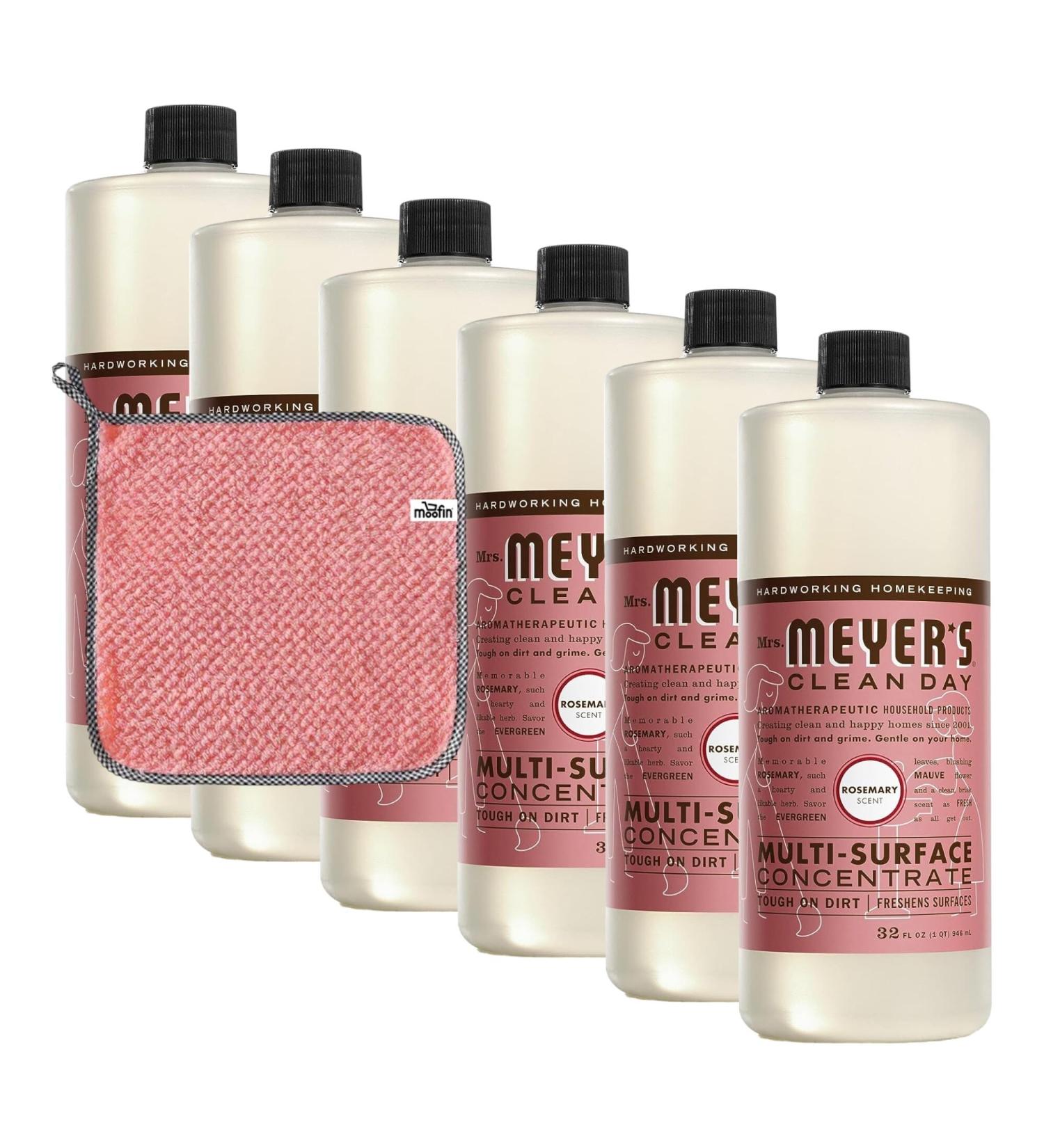 Mrs. Meyer's Clean Day Multi-Surface Concentrate - 32 Fl Oz Rosemary Scent | All-Purpose Cleaner with Bundled Towel - Pack of 6 | International Shipping Available - Buy Online on GoSupps.com