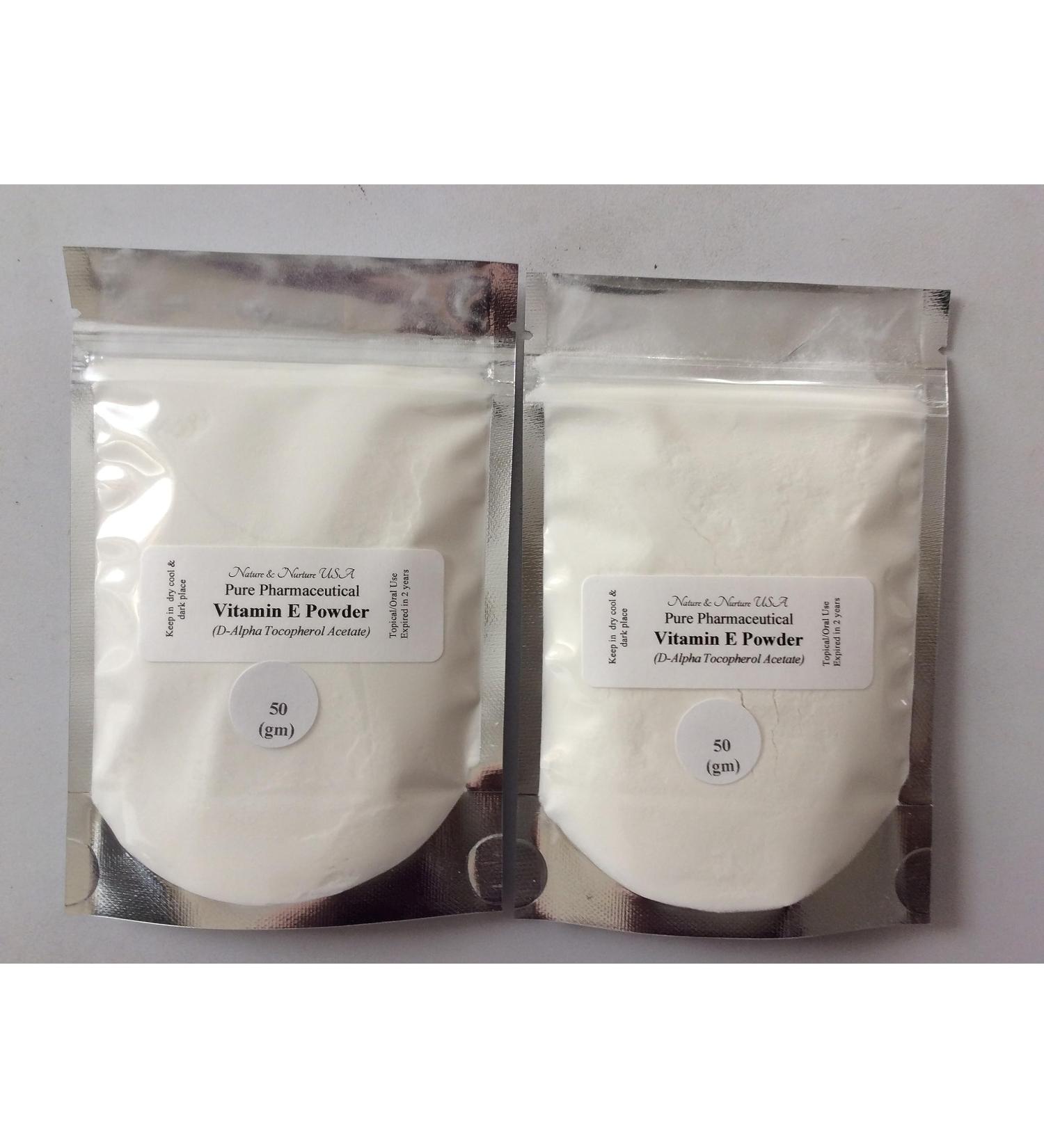 Vitamin E Powder (Tocopheryl Acetate 100gm) Water Soluble -Boost Collagen Production Anti-Oxidation Anti-UV Radiation