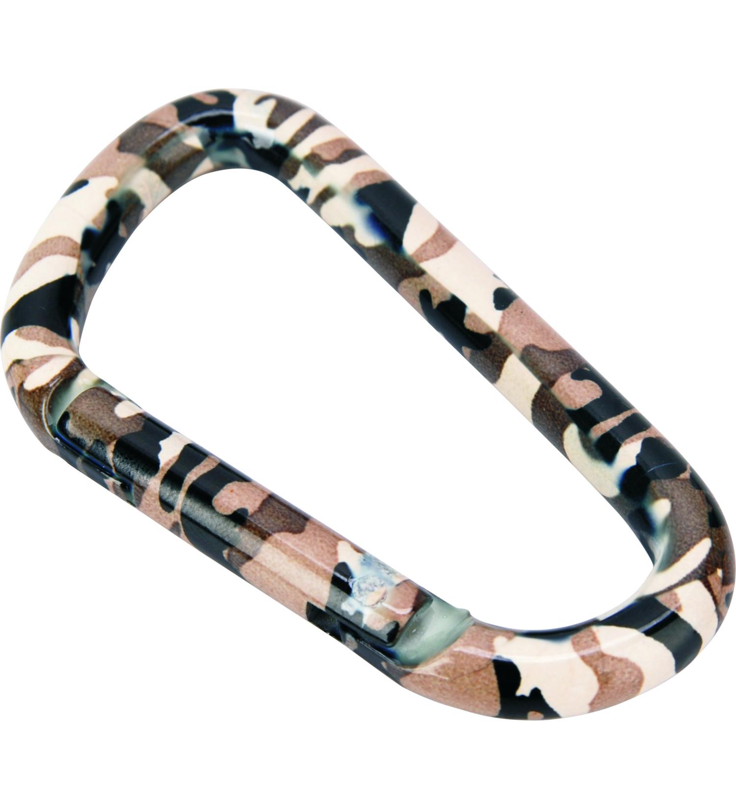AceCamp Munkees 2.4 D-Shaped Carabiner, Small Aluminum Clip Buckle for Key Rings, Camping Hiking 8 X 80mm Camouoflage