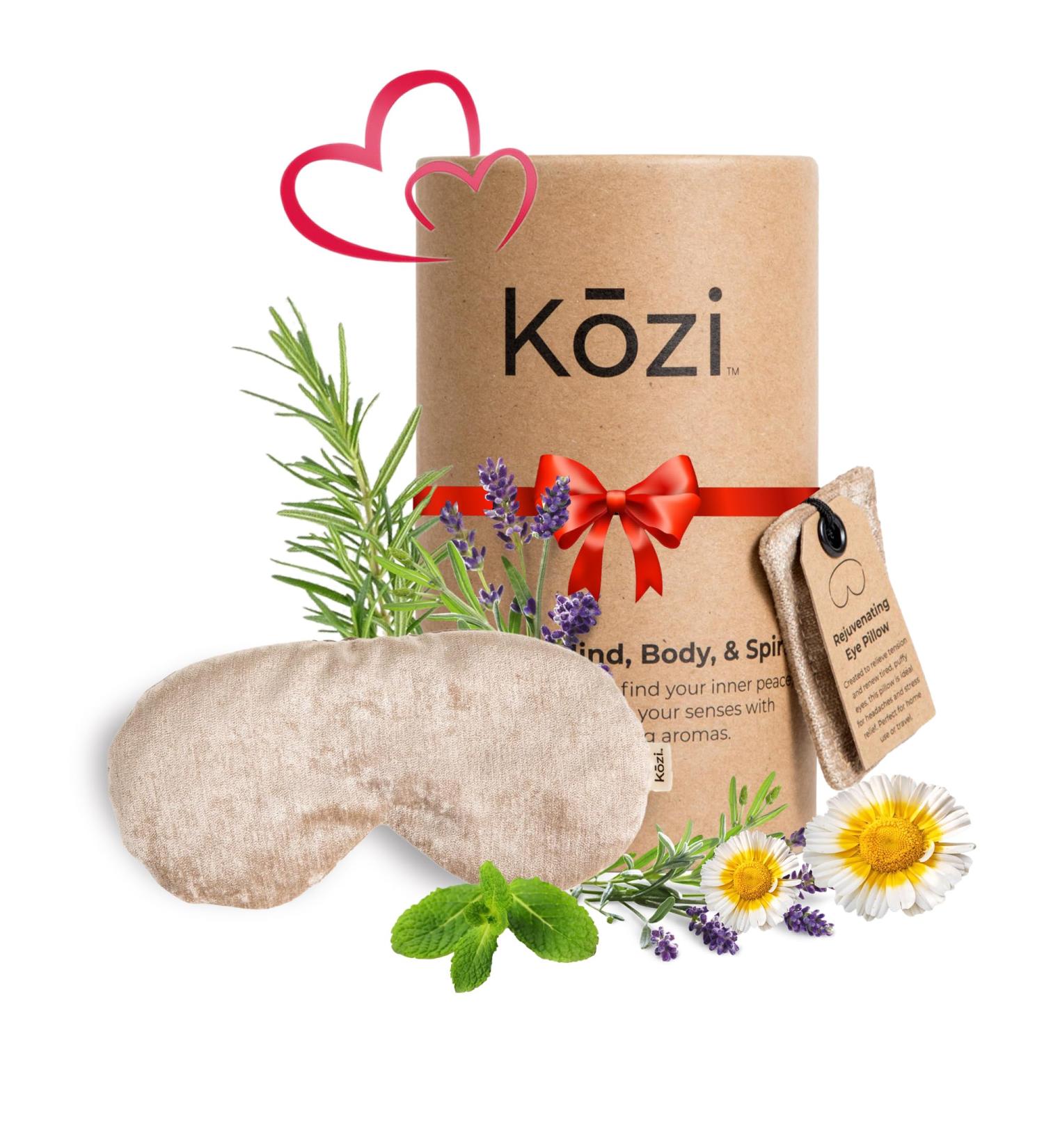 Heated Eye Mask for Dry Eyes | Cooling Sleep Mask & Yoga Pillow | Migraine Relief & Meditation Accessory | Kozi Eye Pillow for Relaxation (Jute) - Free International Shipping - Buy Online on GoSupps.com