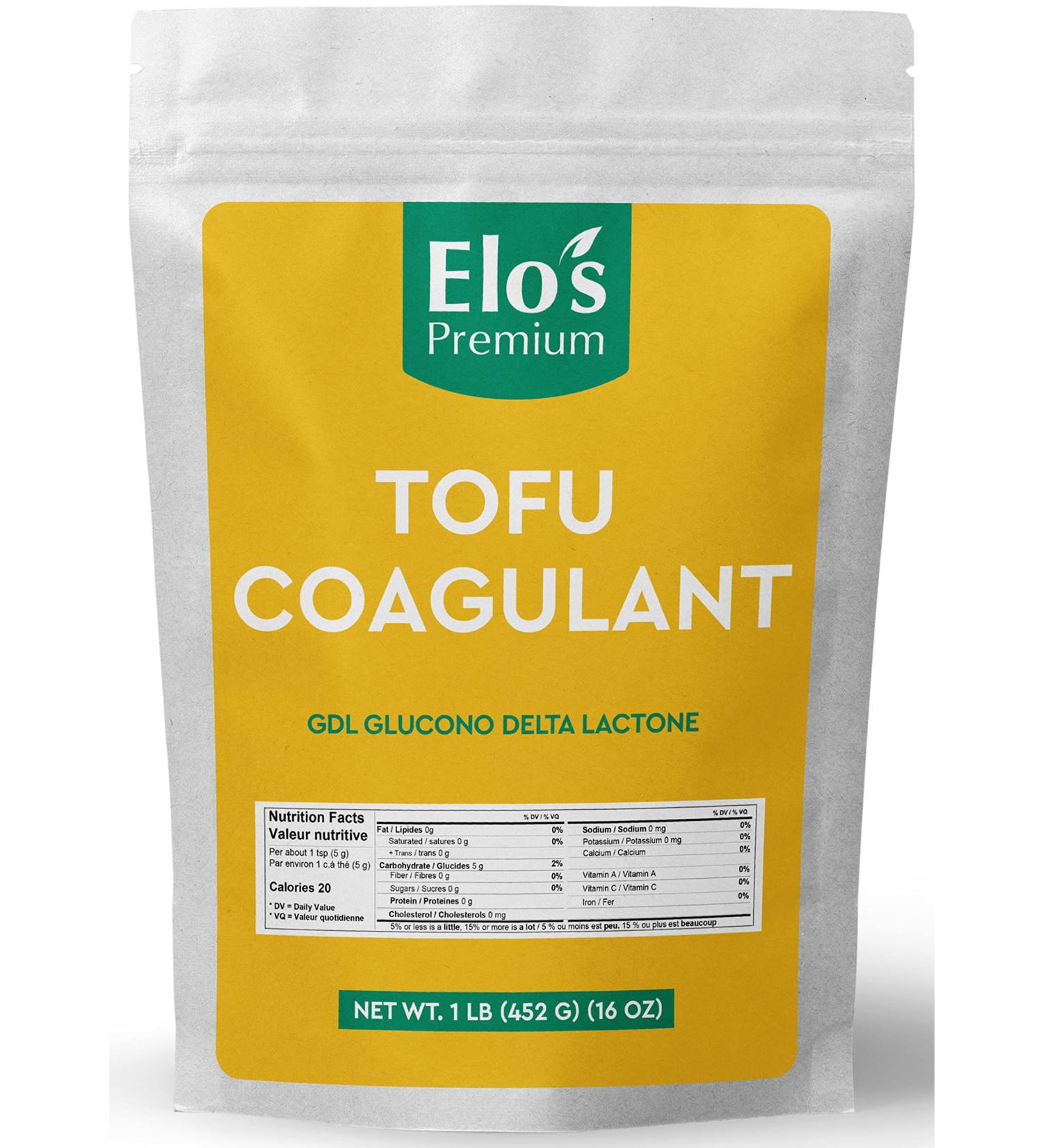 Tofu Coagulant (GDL) By Elo s Premium (1LB) Food Grade Gluten Free Keto Friendly Makes Firm Soft and Silken Tofu/Bean curds Packaged In Canada Pure Glucono Delta Lactone - Buy Online on GoSupps.com