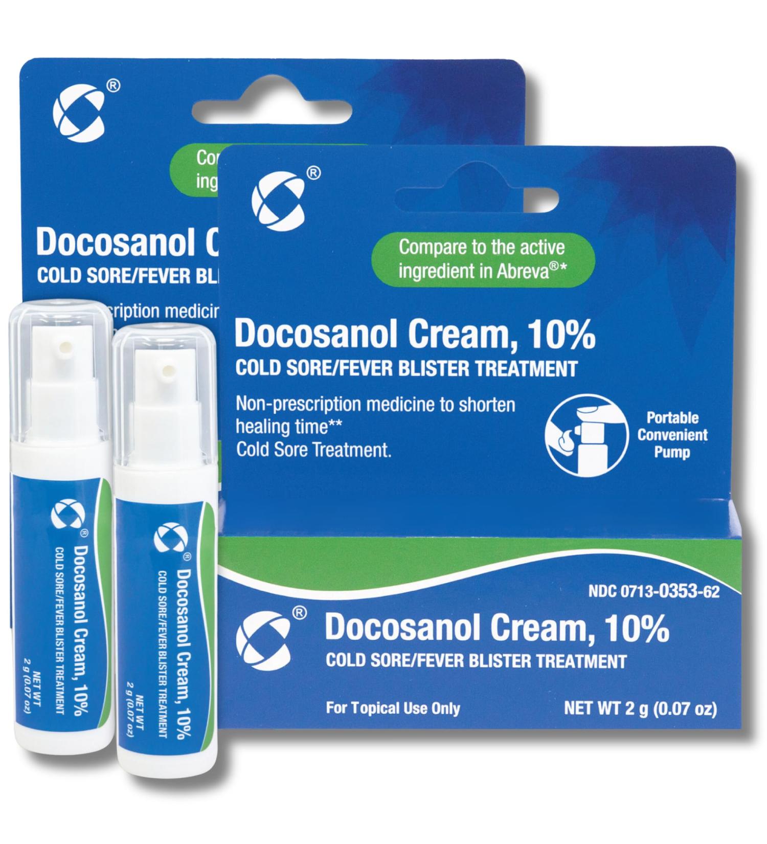 Cosette Cold Sore/Fever Blister Treatment for Face or Lips with Docosanol Cream 10% - Treatment Cream for Cold Sore/Fever Blister - 0.07 oz Pump Bottle (2) - Buy Online on GoSupps.com