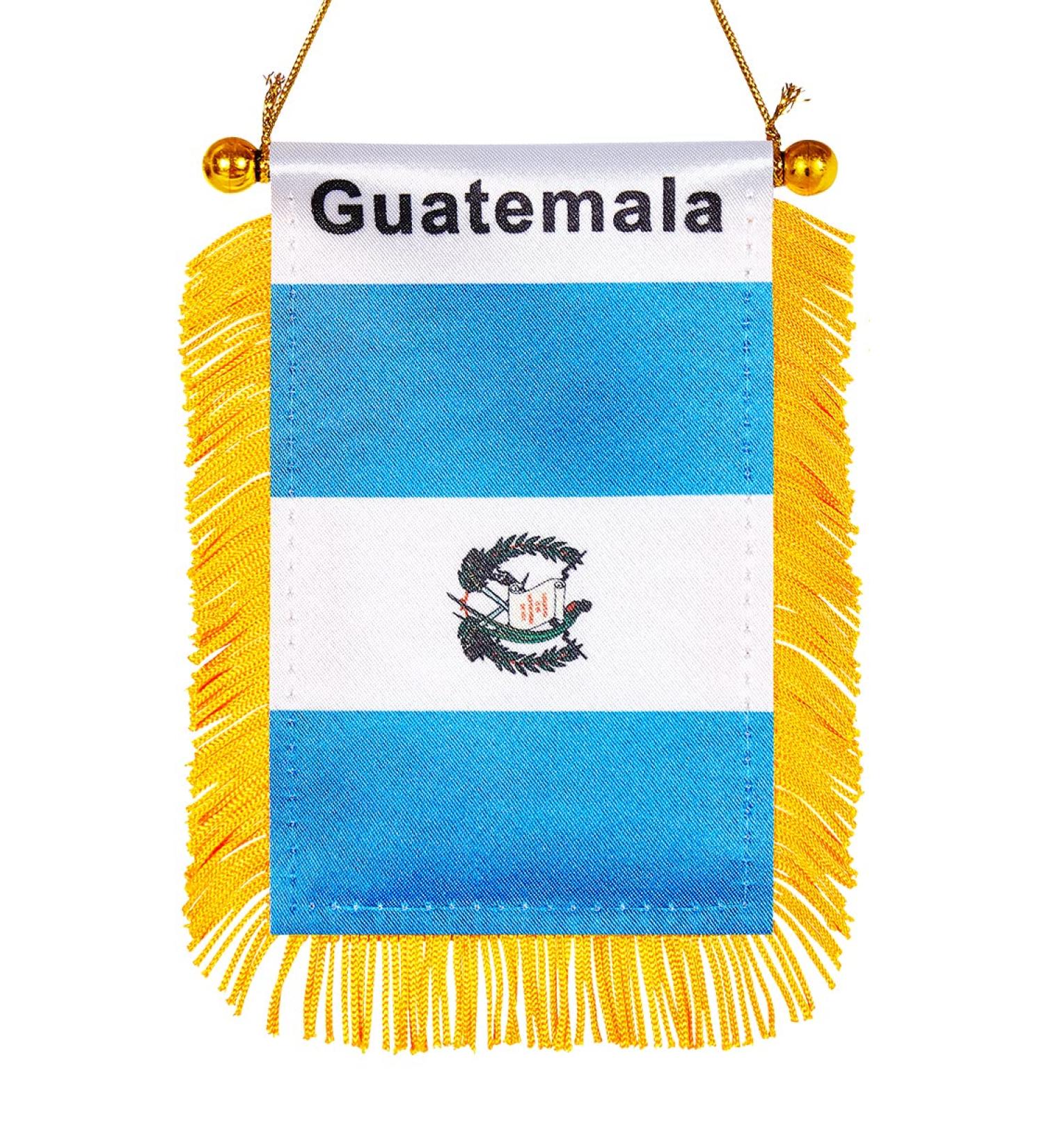 Guatemala Flag Mini Car Window Hanging Decoration | 3x5 Inch Rearview Mirror Flag with Suction Cup - Buy Online on GoSupps.com