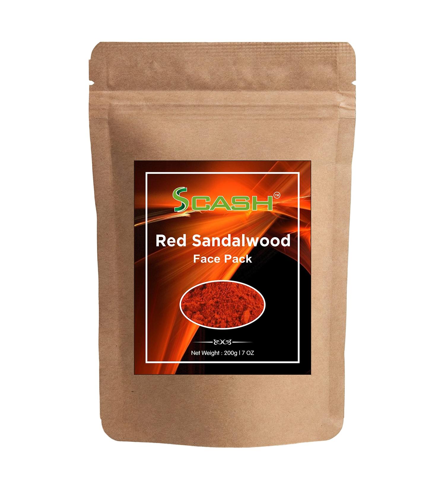 scash 7 Ounce 200gm Gram 100% Natural Pure Red Sandalwood Powder For Face Mask Face Pack Worship Auspicious Occasions