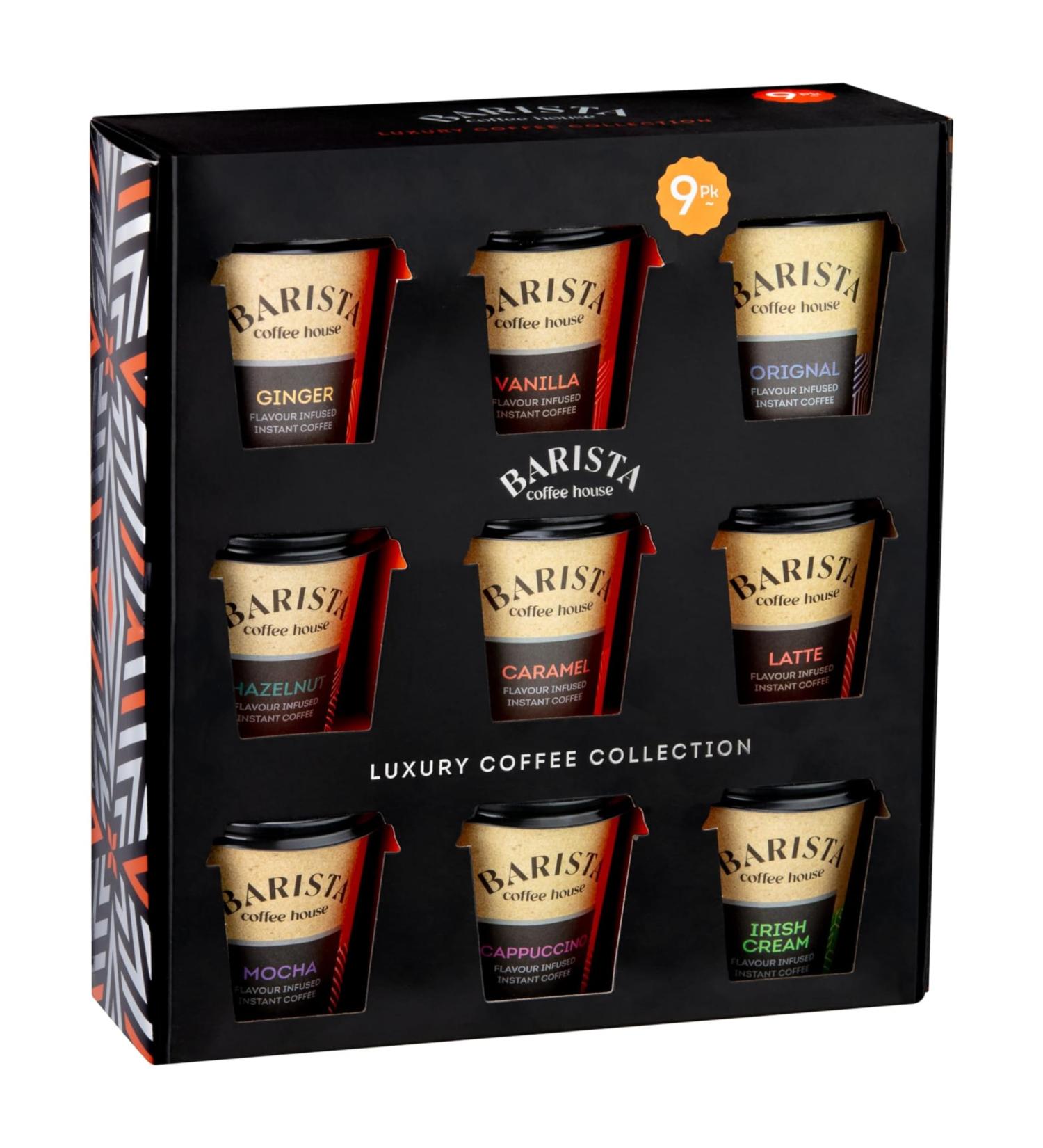 Barista Luxury Mini Coffee Collection 9pk Assortment Flavoured Inastant Light Roast Coffee Mug - Buy Online on GoSupps.com