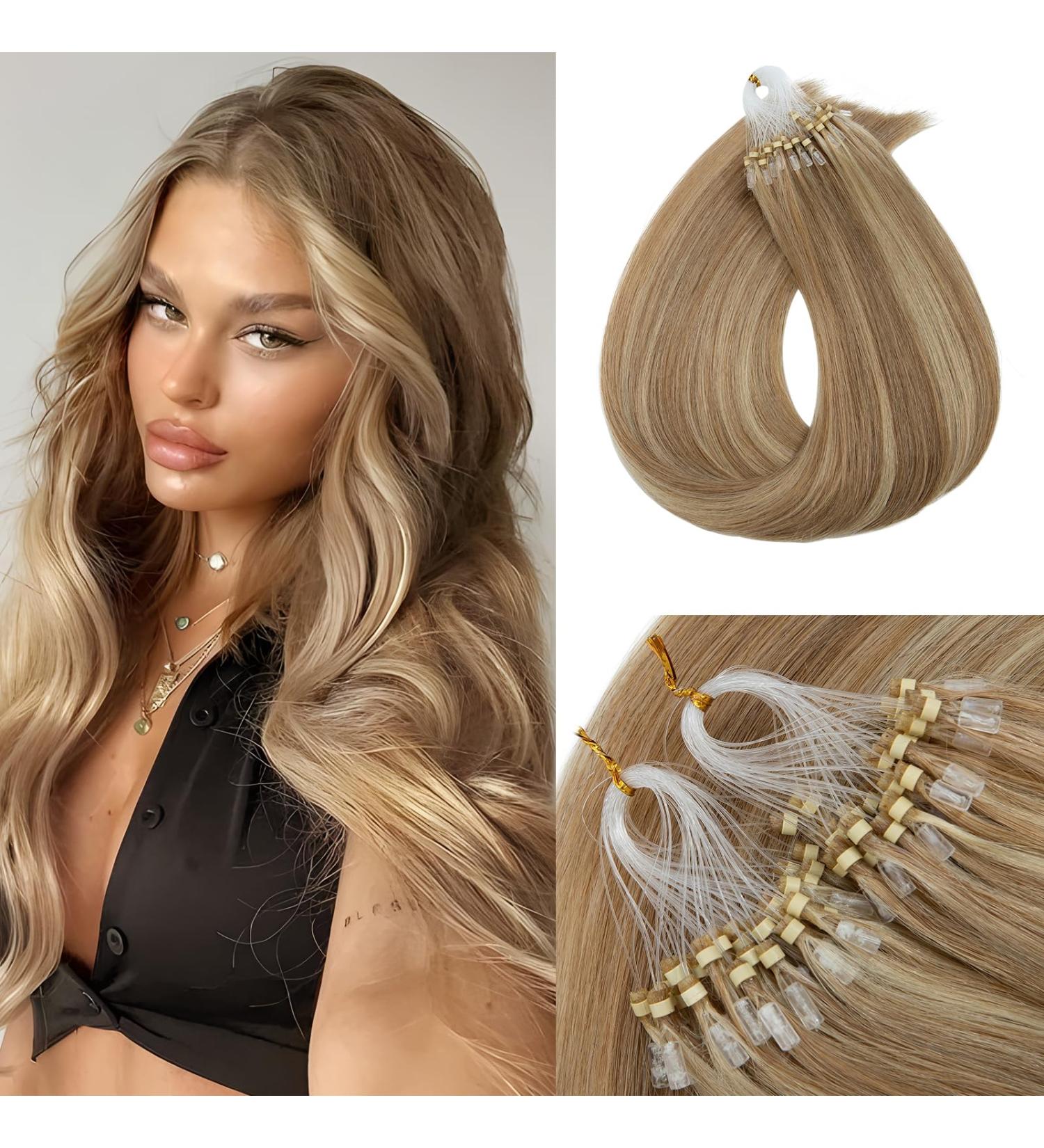Benehair Micro Loop Human Hair Extension 20Inches Nano Rings Hair Extensions Real Human Hair 1g/strand 50g Hair Extensions Real Remy Micro Loop Human Hair Golden Brown&Bleach Blonde #12&613 20Inches Golden Brown Mix Bleach Blonde - Buy Online on GoSupps.com