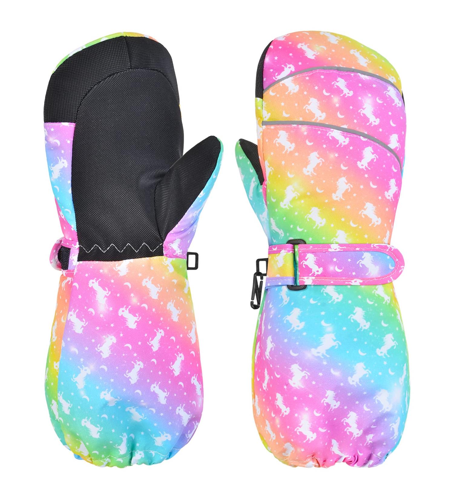 PAMAID Kids Ski Mittens - Waterproof Winter Gloves for Girls 3-8 Years - Buy Online on GoSupps.com