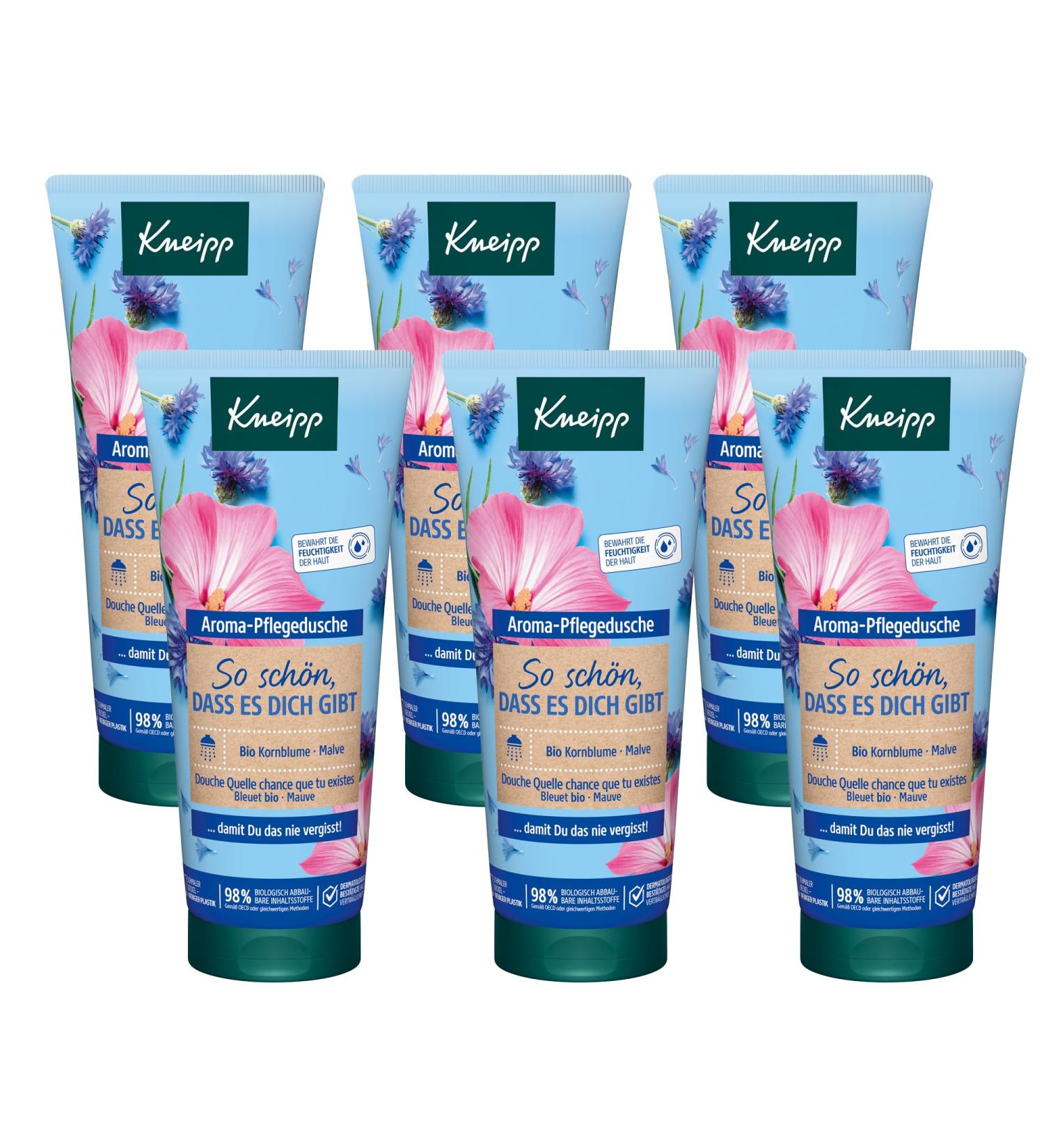  Kneipp Kneipp 6-Pack Aromatic Shower Gel Bottles - With natural extracts of cornflower mallow and natural nourishing oil - So beautiful it exists for you - 6 x 200ml - Buy Online on GoSupps.com