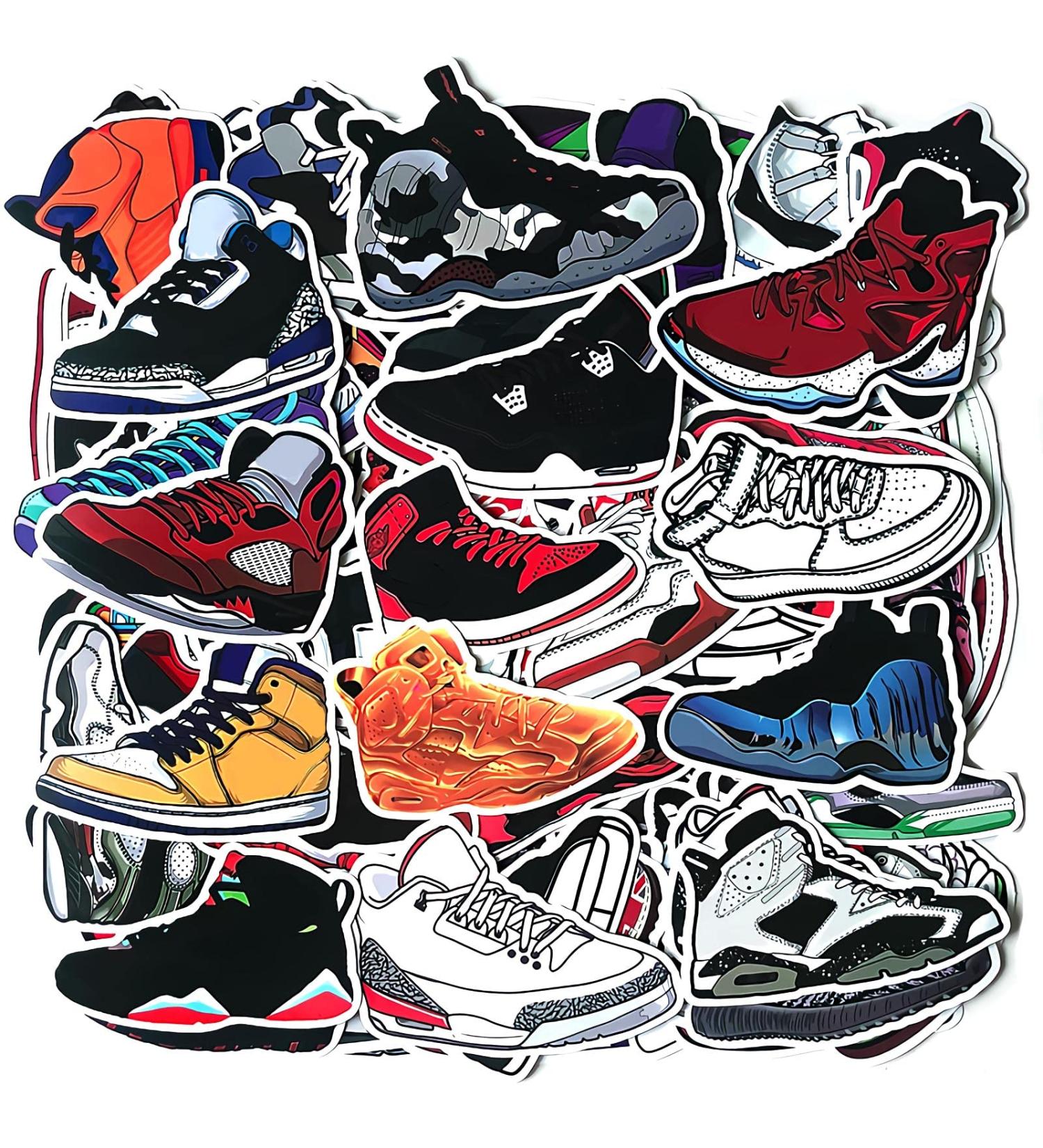 Basketball Shoe Stickers-100 Pcs | Waterproof Decals for Water Bottles, Skateboards, and More - Buy Online on GoSupps.com