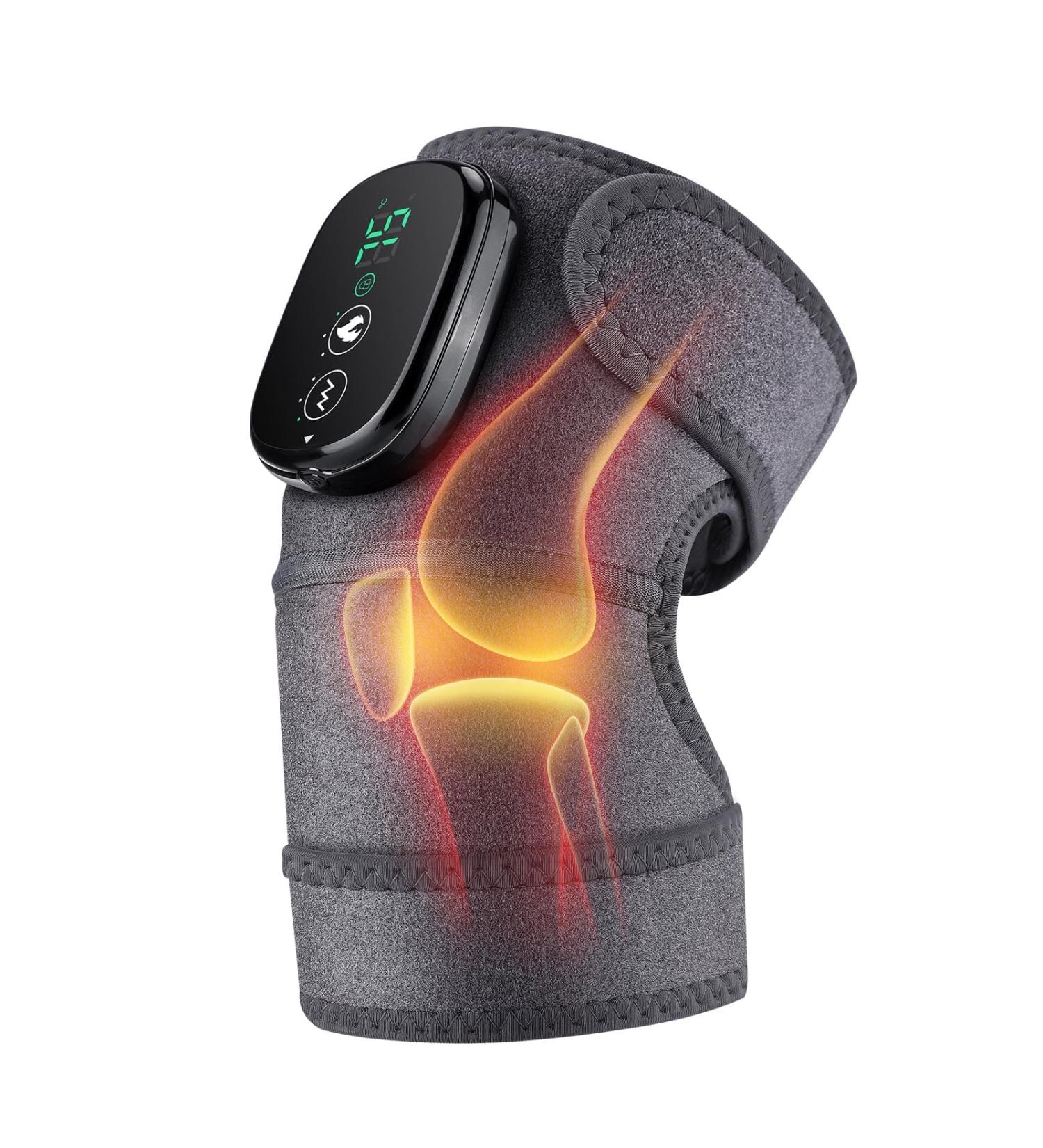 Heating Pad for Knee Brace with Massager - Pain Relief & Warmth | Best Heated Knee Wrap - Buy Online on GoSupps.com