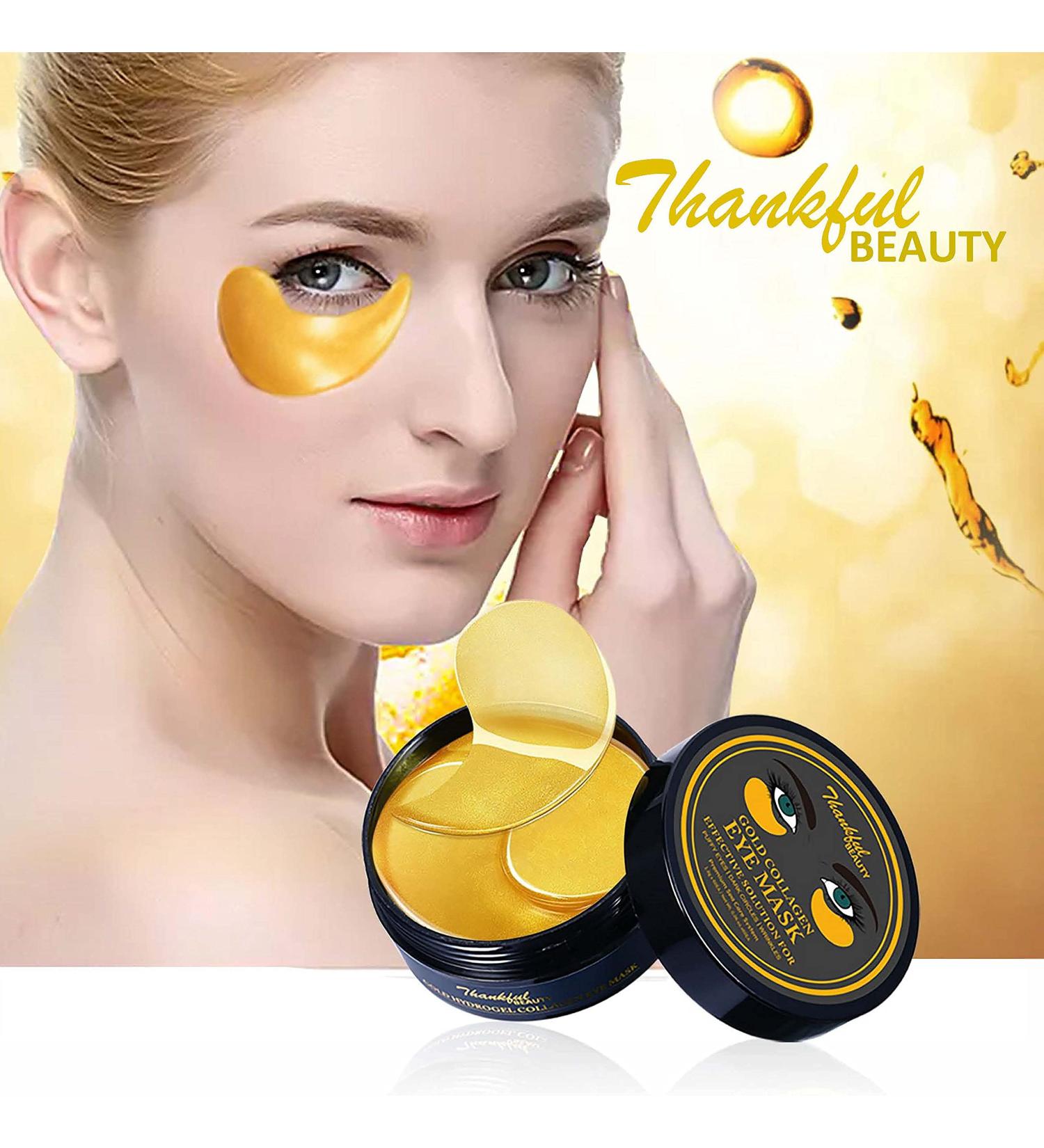 Thankful Beauty Gold Hydrogel Collagen Eye Mask - 60 Pieces | Under Eye Rejuvenation & Brightening - Buy Online on GoSupps.com
