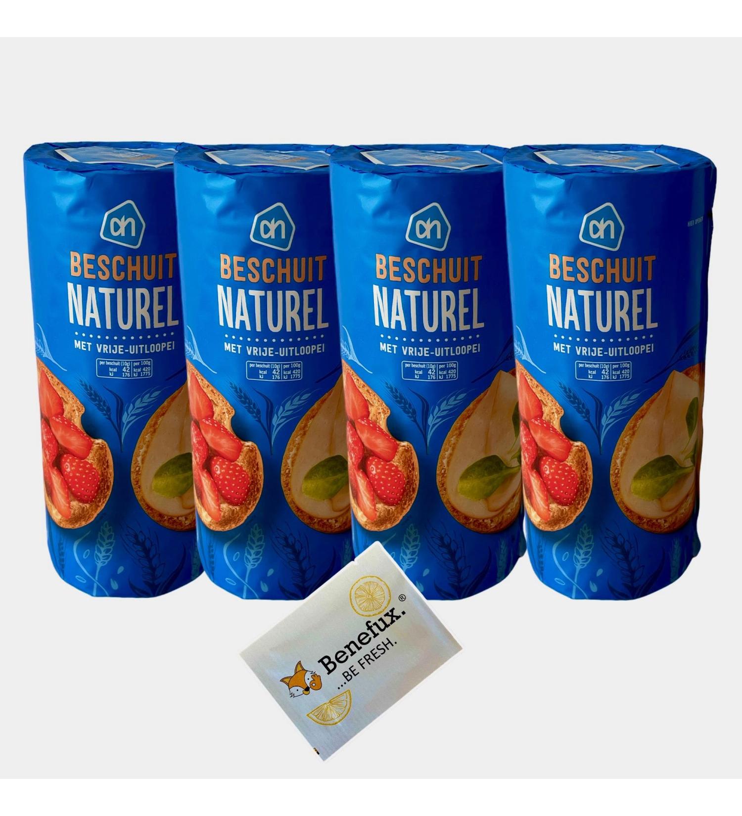 Buy AH Beschuit Naturel Holland Zwieback Multipack 4x130g + Benefux Refreshing Towel | International Shipping Available - Buy Online on GoSupps.com