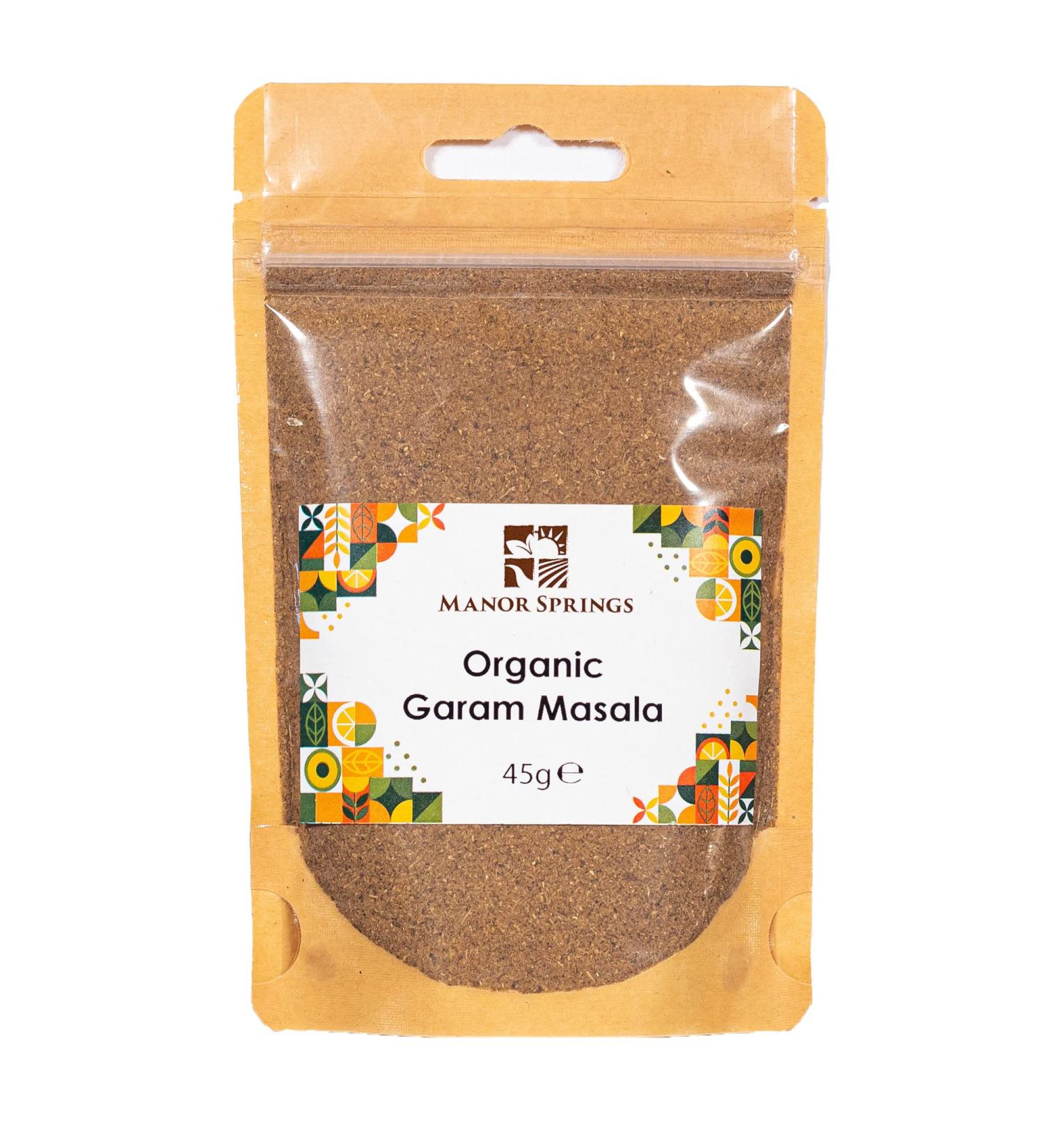 Manor Springs Organic Garam Masala Powder 45g - Pure & Authentic Spice Blend - Buy Online on GoSupps.com