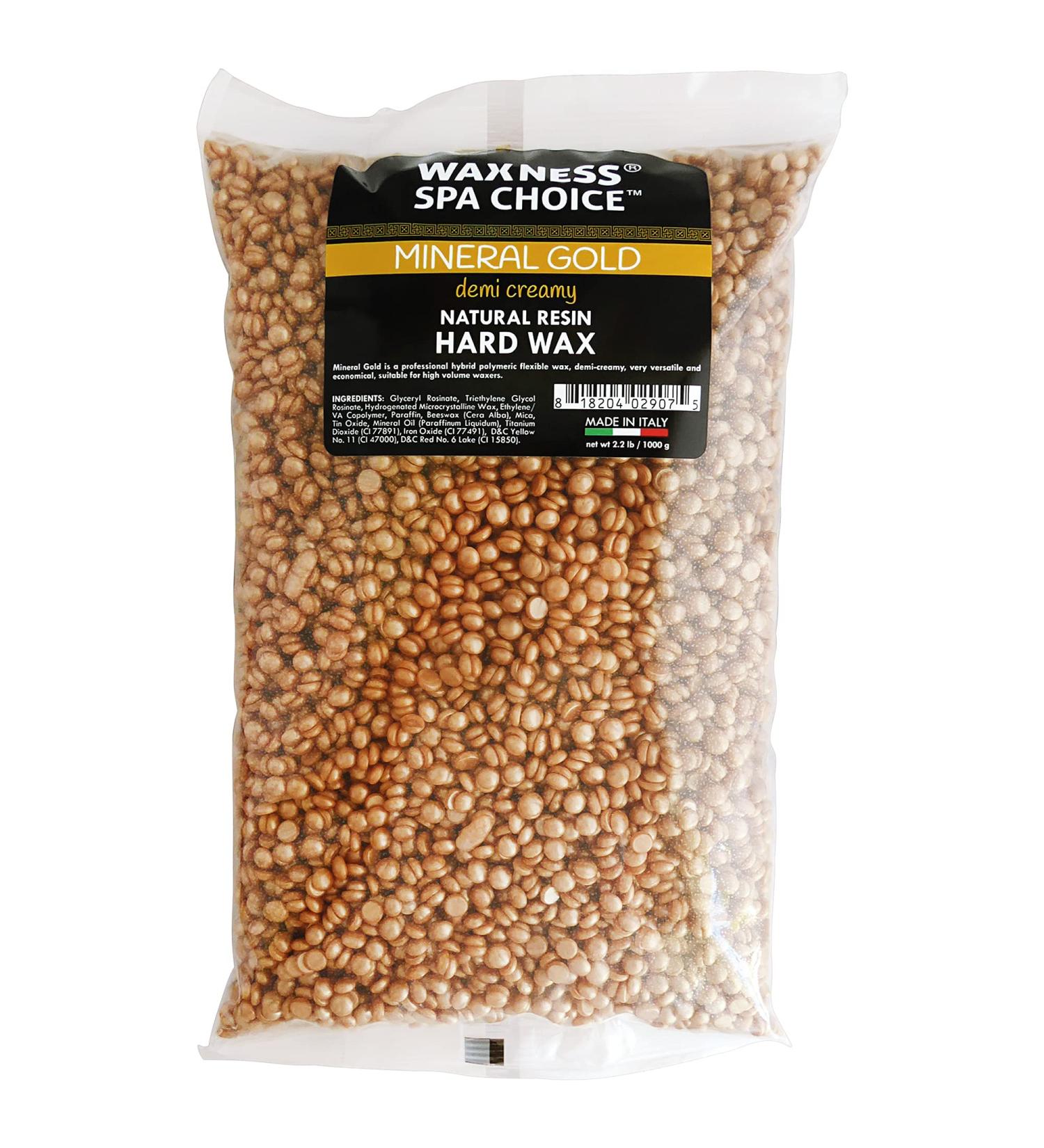 Waxness Spa Choice Mineral Gold Demi Creamy Hard Wax Beads 2.2 lb / 1 kg