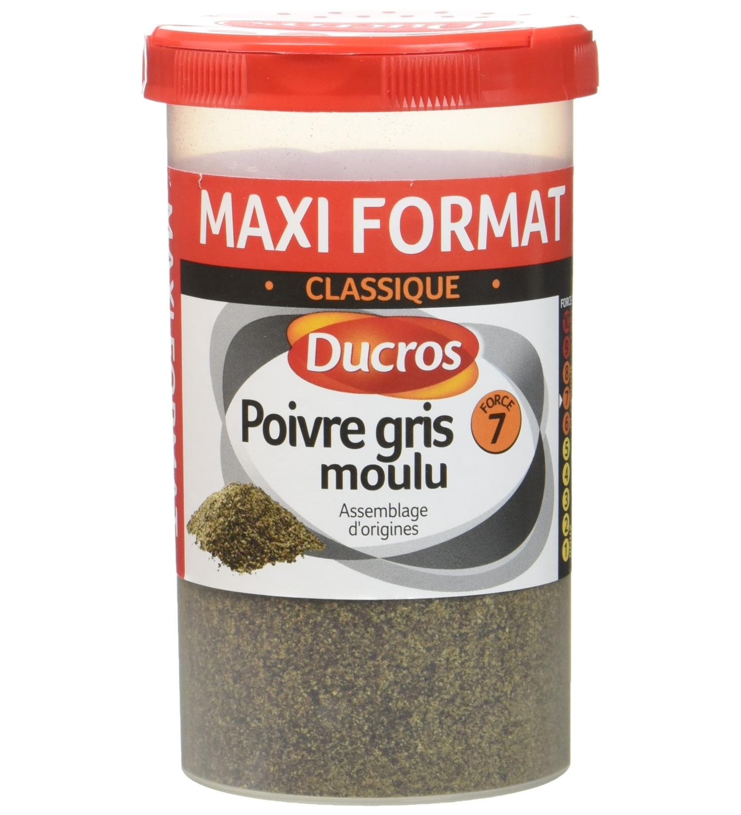 Ducros Poivre Gris Moulu 90 g - Lot de 5 - Buy Online on GoSupps.com