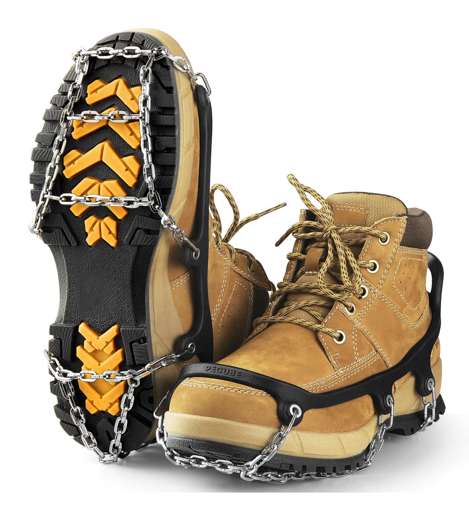 Ice Cleats Crampons Traction Chains for Shoes & Boots - Anti-Slip Grips for Men Women Kids Walking on Snow & Ice - Silver (1 Pair) - Buy Online on GoSupps.com