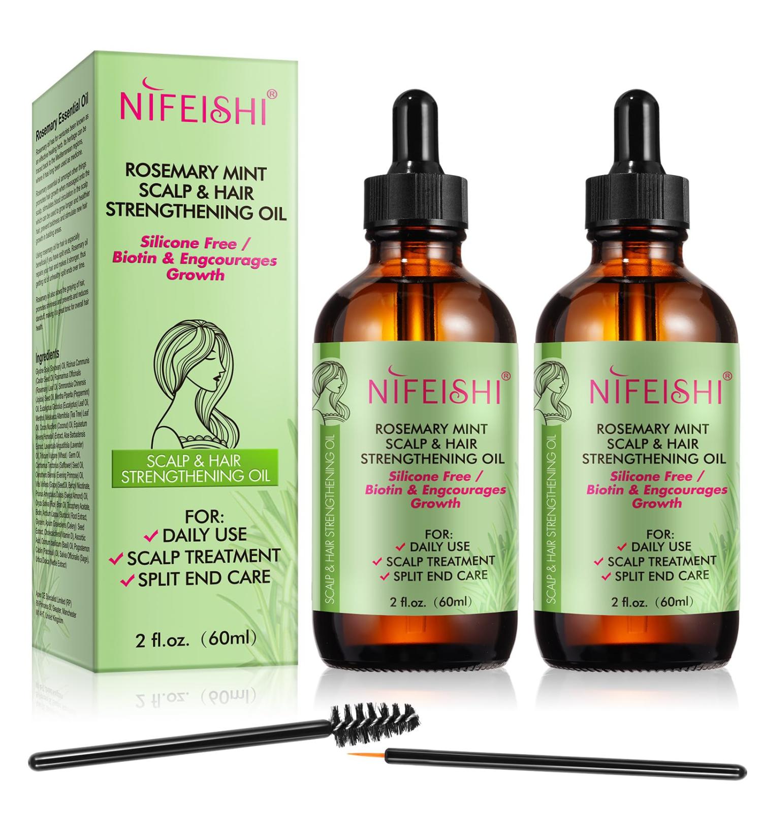  PLOBRT Rosemary Oil for Hair Growth 2 Pack Rosemary Essential Oil for Skin Face Eyebrow and Eyelash Growth 100% Pure Natural Improved Hair Growth Nourishes Scalp Rosemary Hair Oil For Men Women - Buy Online on GoSupps.com