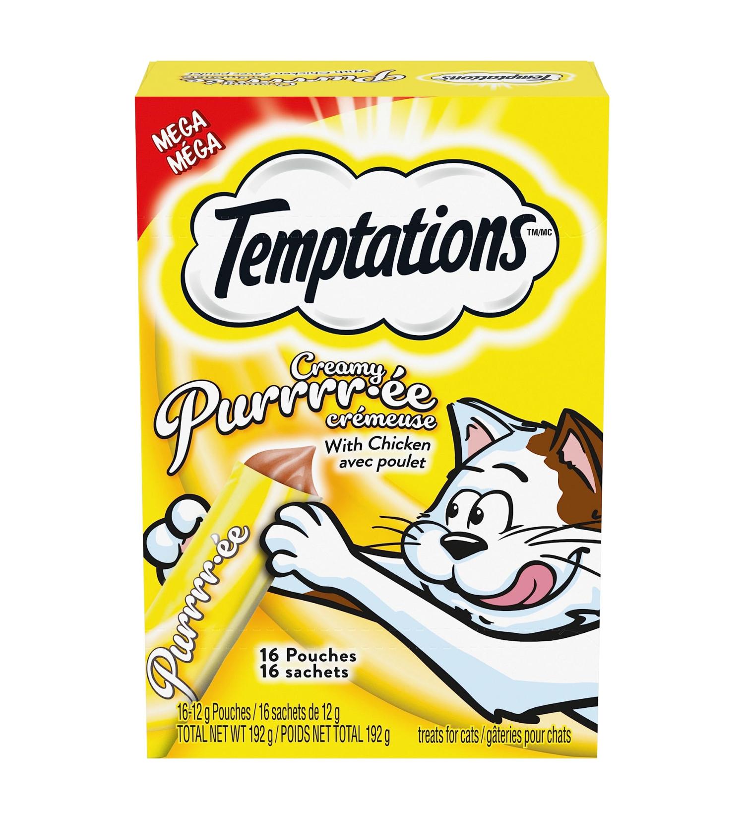 Temptations Creamy Puree Adult Lickable Cat Treats Chicken Multi Pack 16 pouches 192g Chicken Multi Pack 192 g (Pack of 1) - Buy Online on GoSupps.com