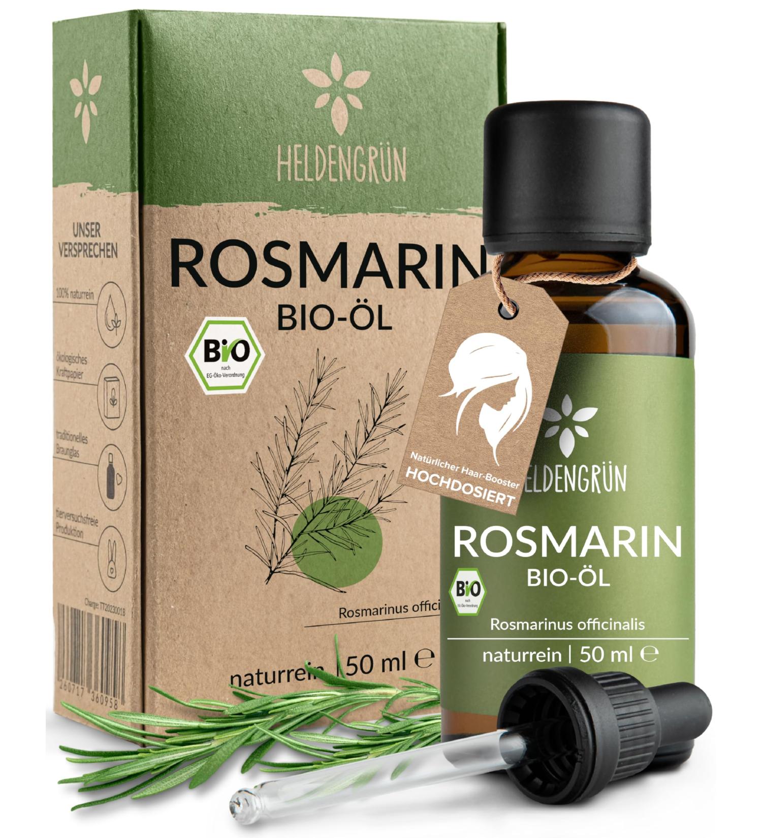 Buy Heldengr n Bio Rosemary Oil 50ml - Natural Hair Growth Oil for Hair Loss | 100% Pure Rosemary Oil - Stimulate Hair Growth - Buy Online on GoSupps.com