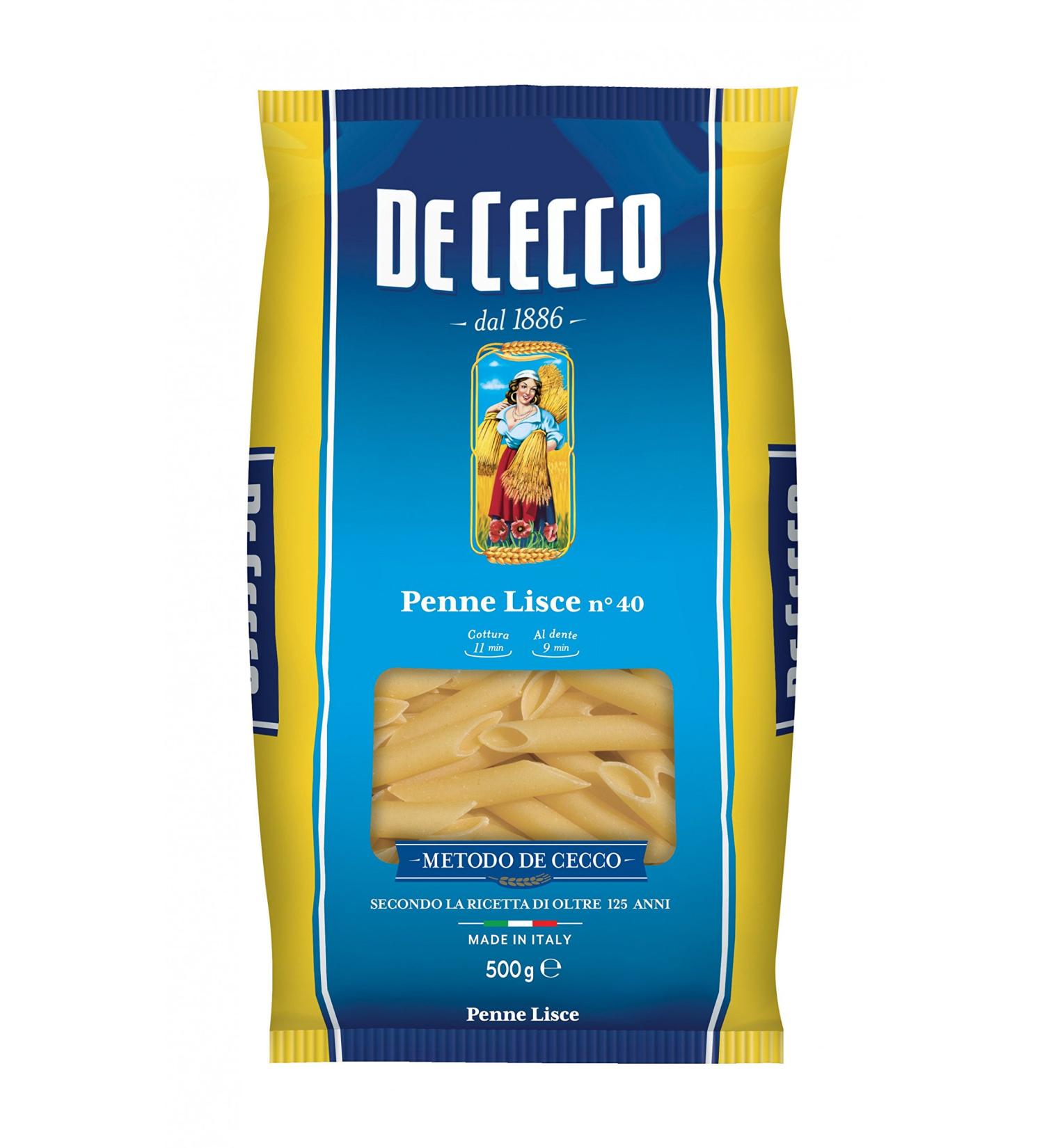 De Cecco Penne Lisce Pack of 10 Italian pasta no. 40 500g